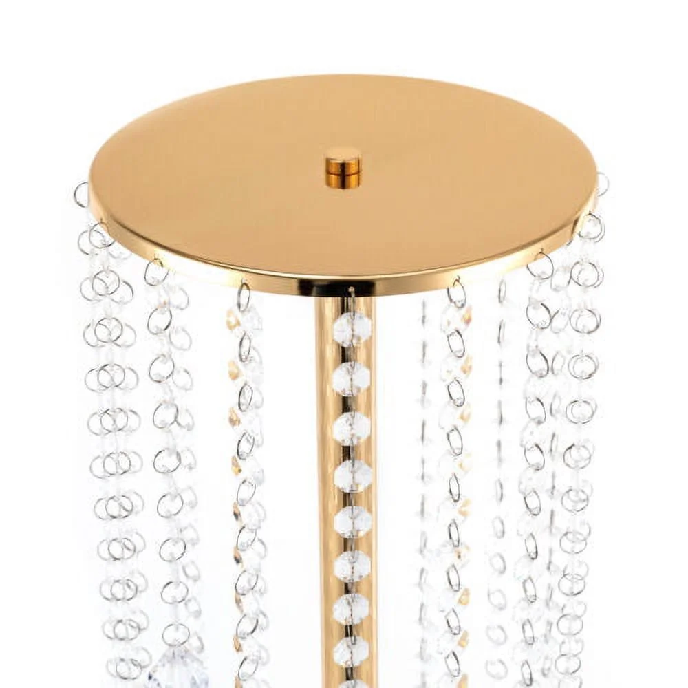 10Pcs 27.5 inch Tall Crystal Flower Vase For Wedding Centerpieces Gold Vases