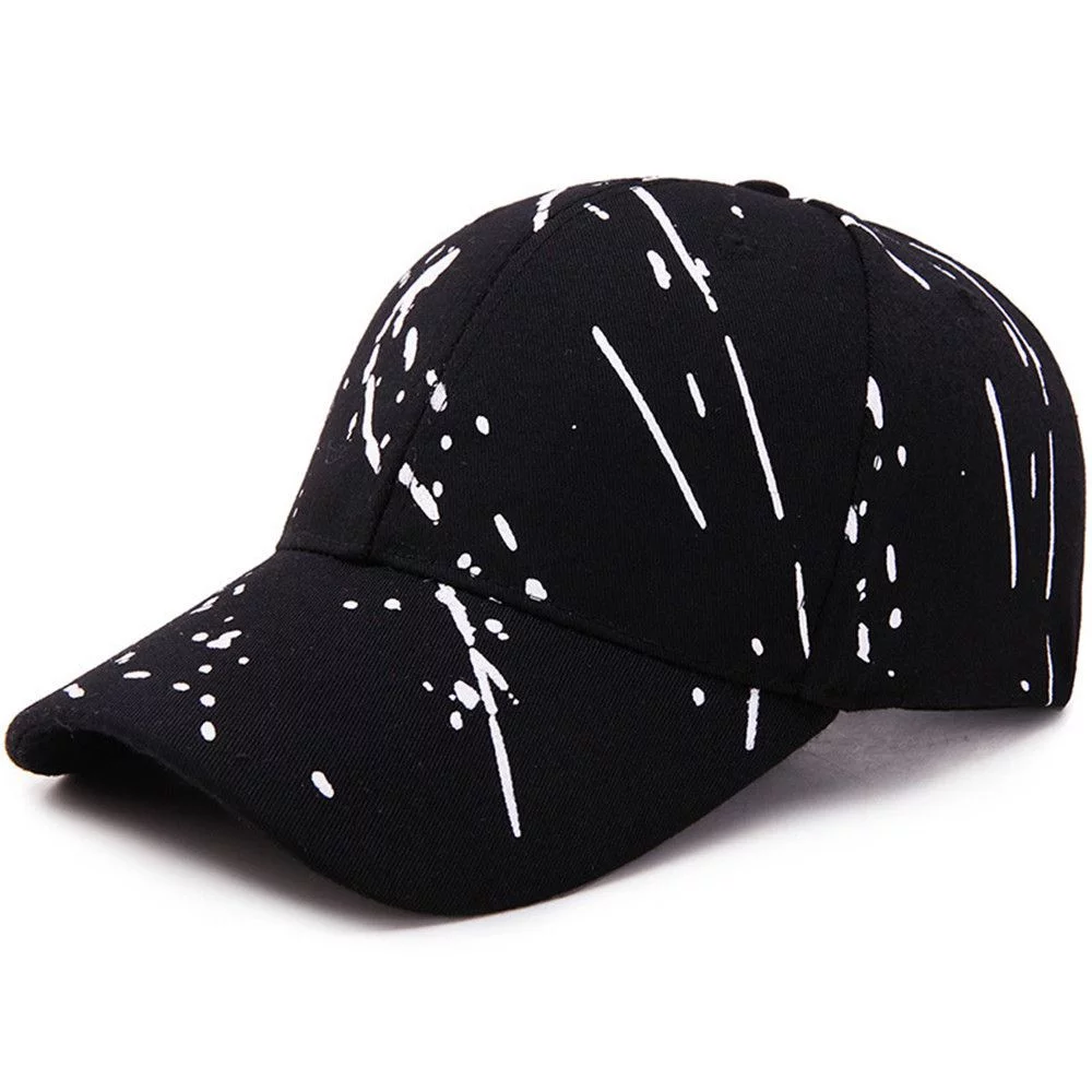 Men Women Breathable Graffiti Adjustable Hip Hop Snapback Hat Sun Hat Baseball Cap BLACK