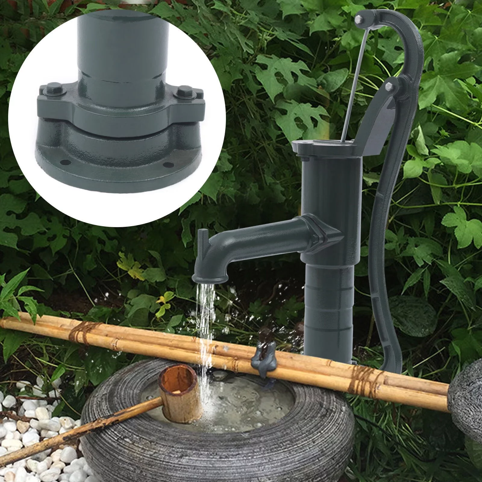 Wuzstar Manual Water Pump Yard Pond Outdoor Cast Iron Well Pitcher Jet Pump