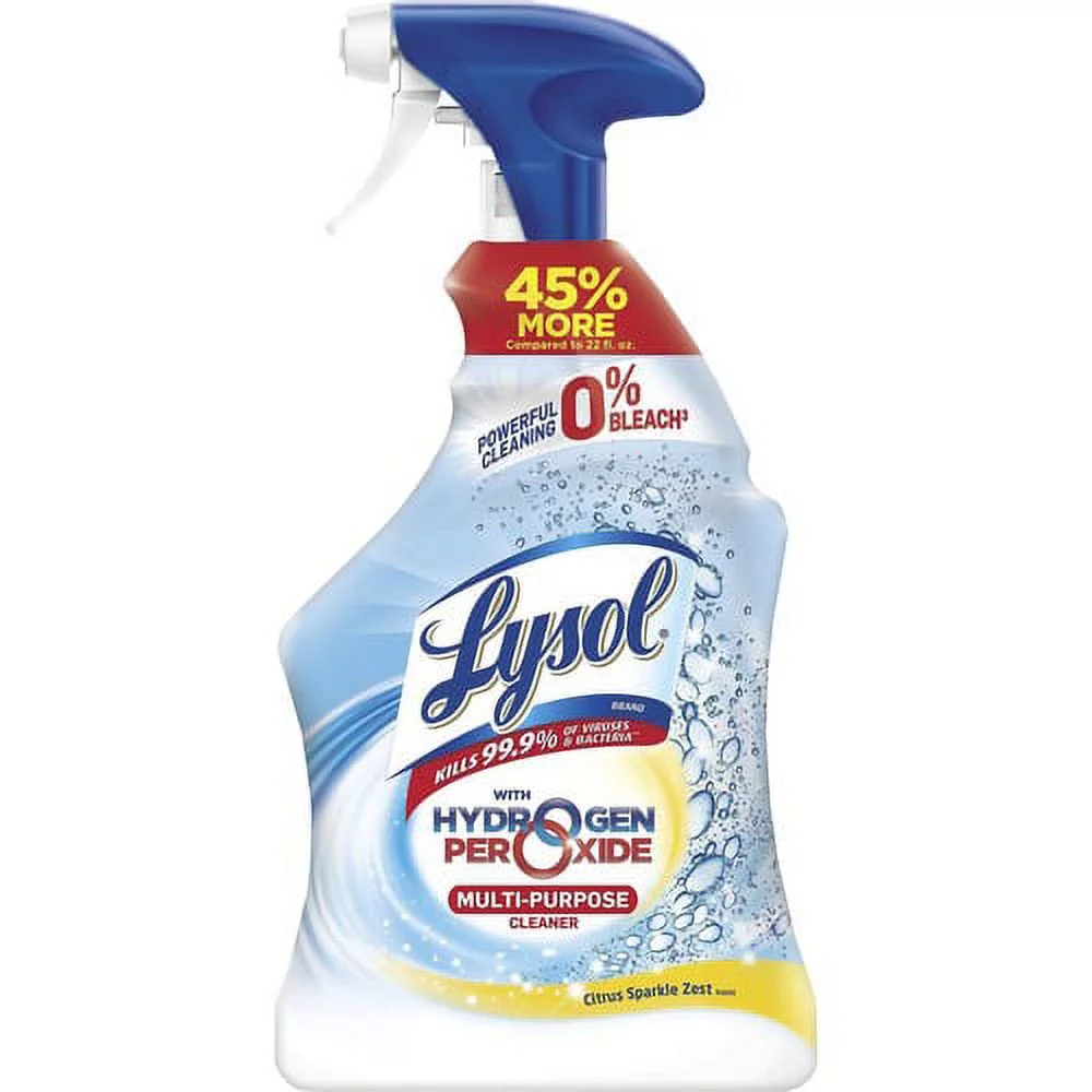 Lysol Hydrogen Peroxide Cleaner - Liquid - 32 fl oz (1 quart) - Citrus ScentSpray Bottle - 1 Each | Bundle of 5 Each
