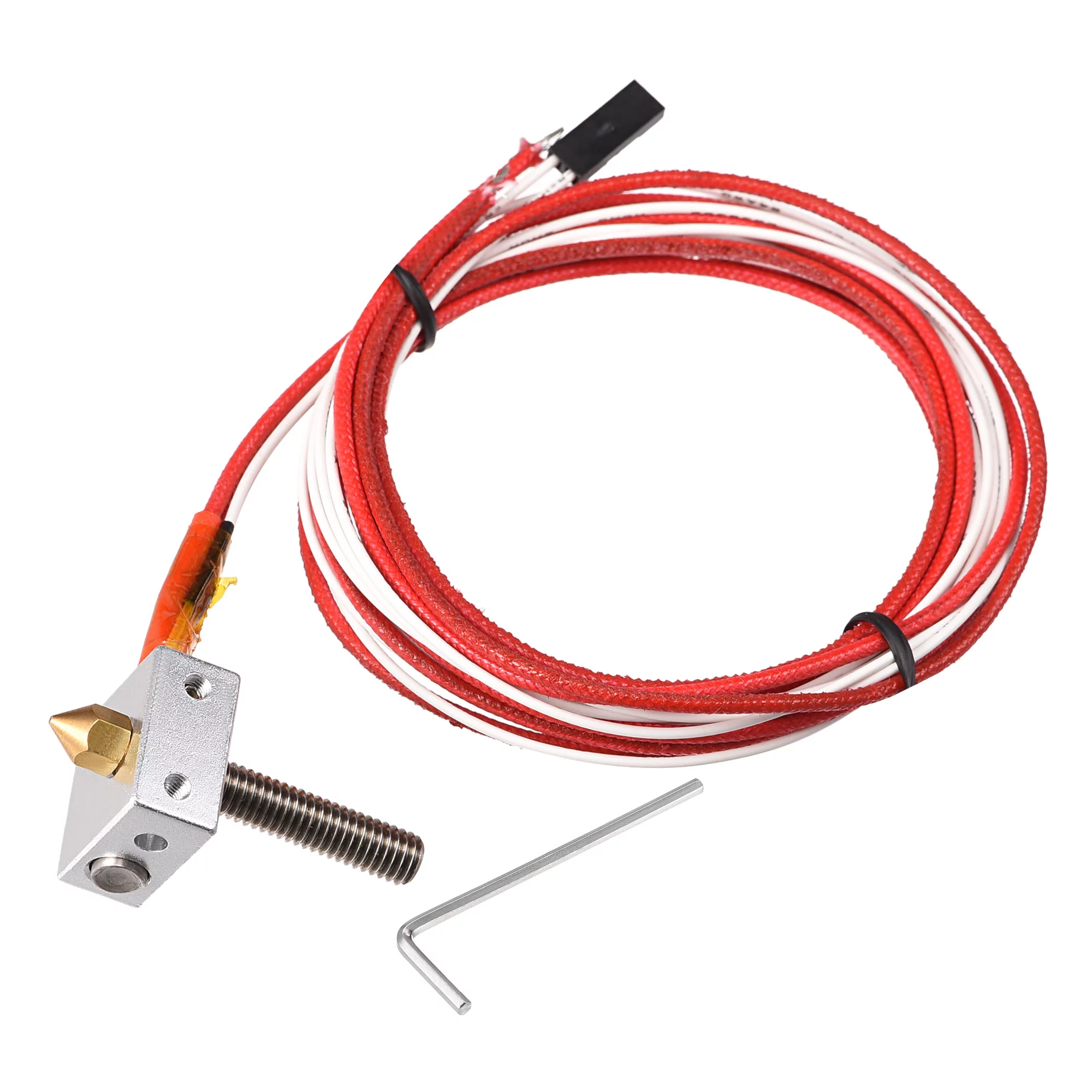 Uxcell Extruder Throat Tube Hot End Set 0.4mm Brass Nozzle for 3D Printer 1.75mm Filament