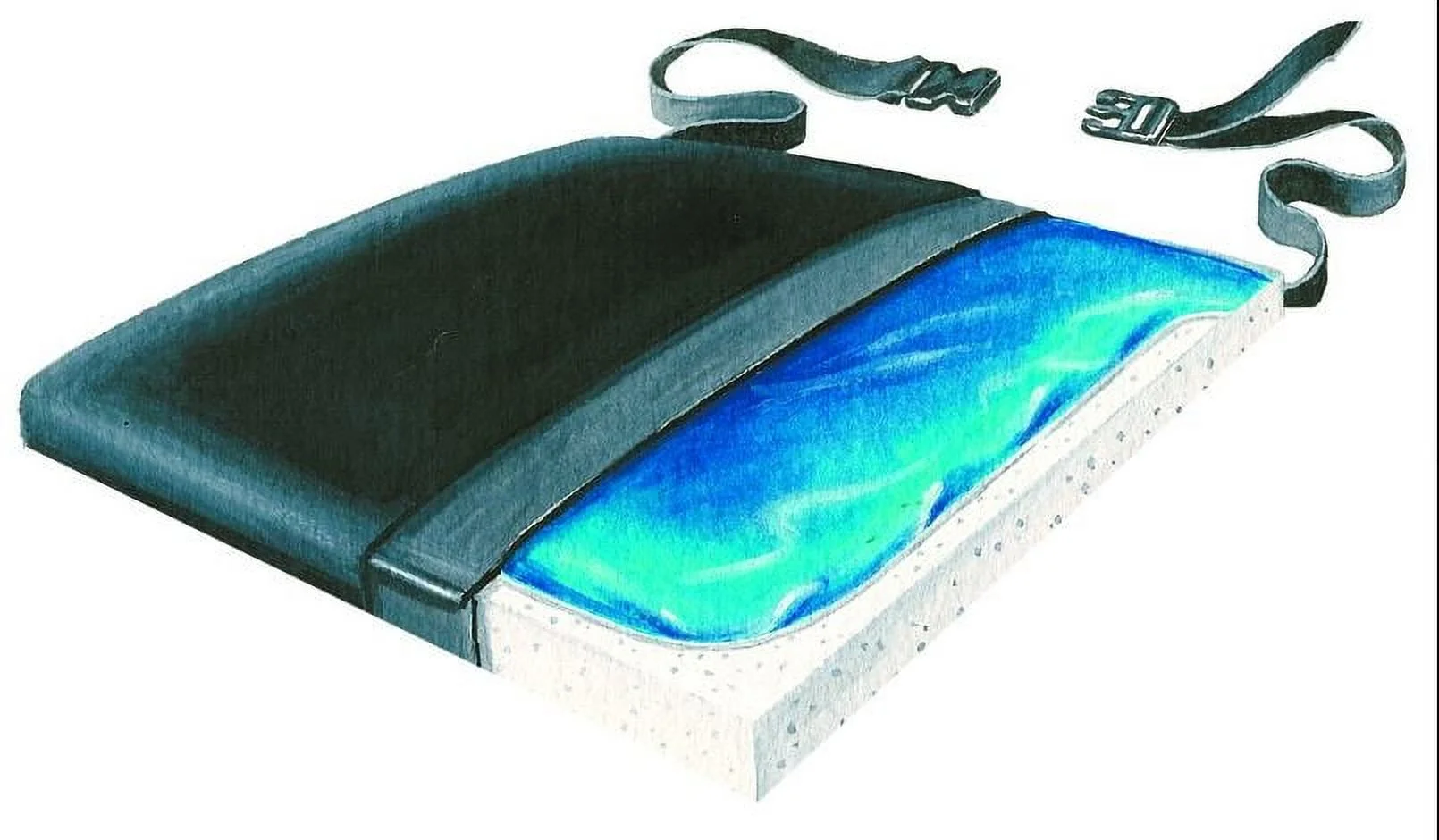 Skil-Care 754528 3.5 in. Gel-Foam Vinyl Cushion Wheelchair Occyx Cutout & LSI Cover