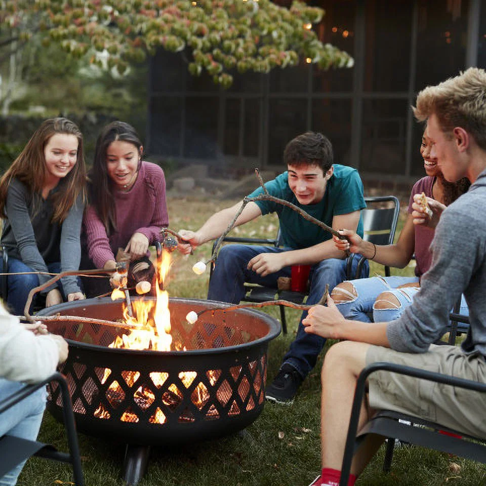 Home-Complete 4.75-Gallon Metal Ash Bucket with Lid and Shovel (Black)