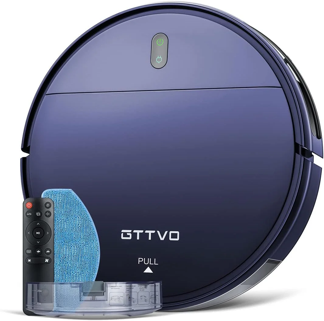 Open Box GTTVO 2 in 1 Mopping Robot Vacuum Cleaner with Quiet Multiple Cleaning Mode BLUE