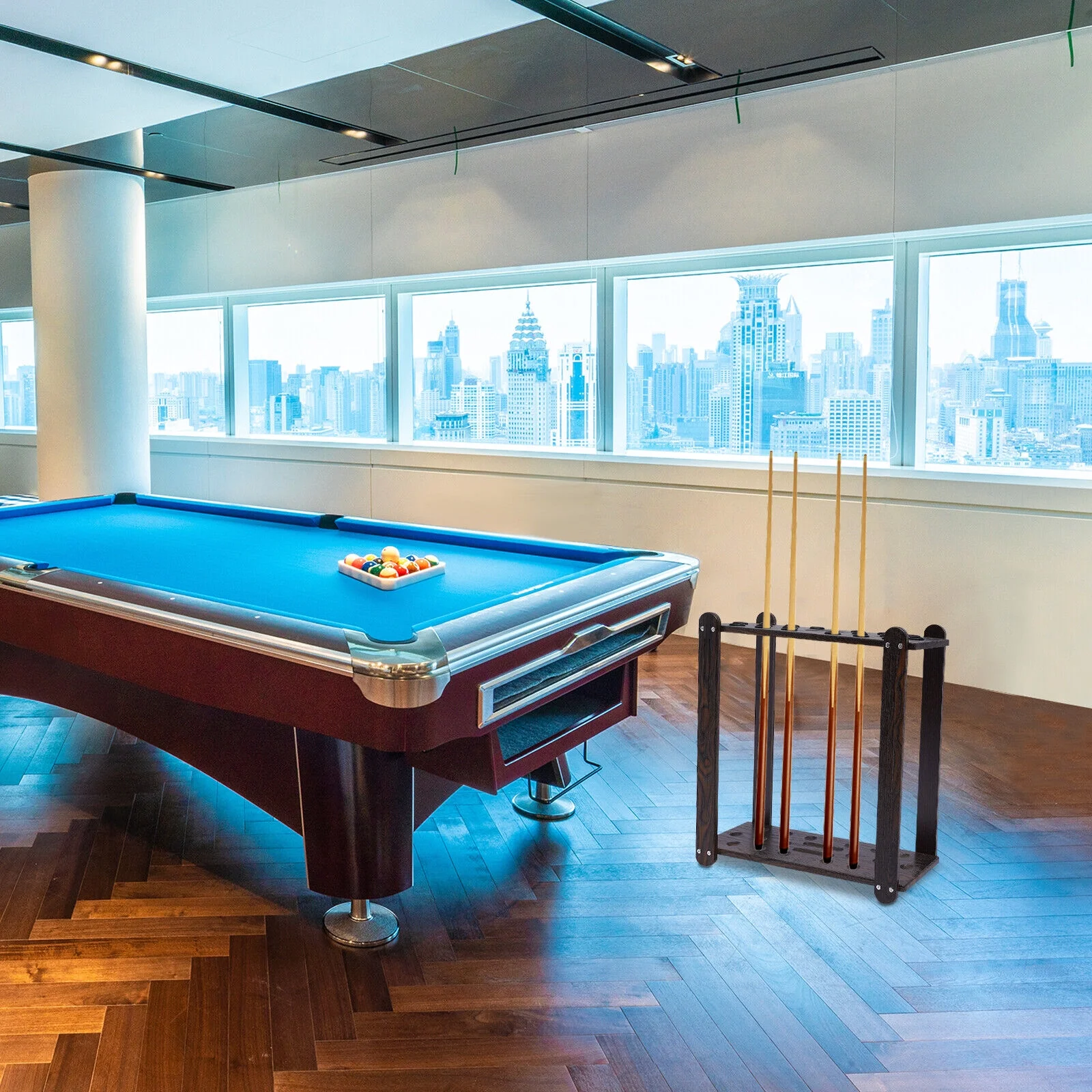 18-Hole Golf Club Display Holder Golf Putter/Pool Cue Stick Storage Organizer