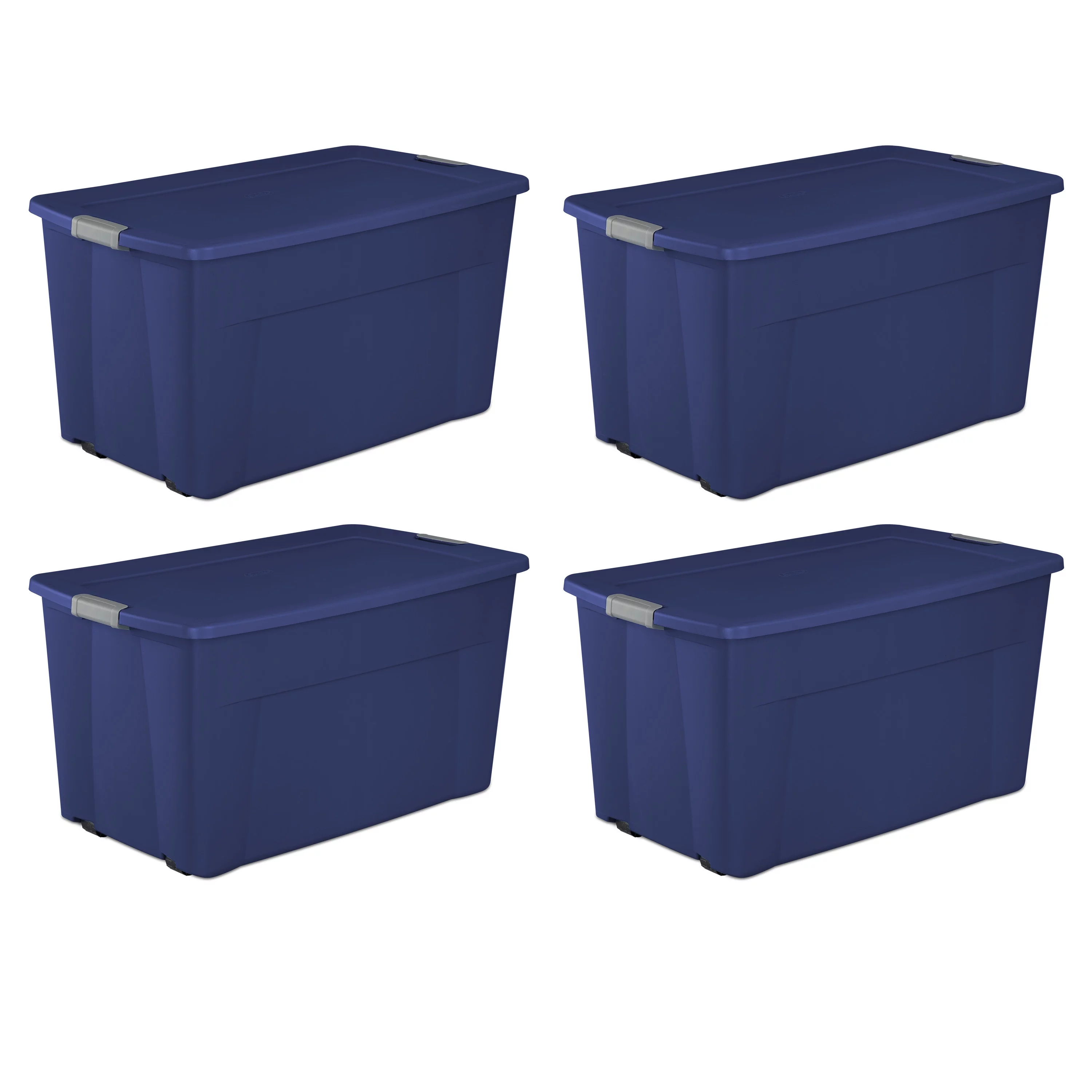 Sterilite 45 Gal. Wheeled Latch Tote Stadium Blue Set of 8