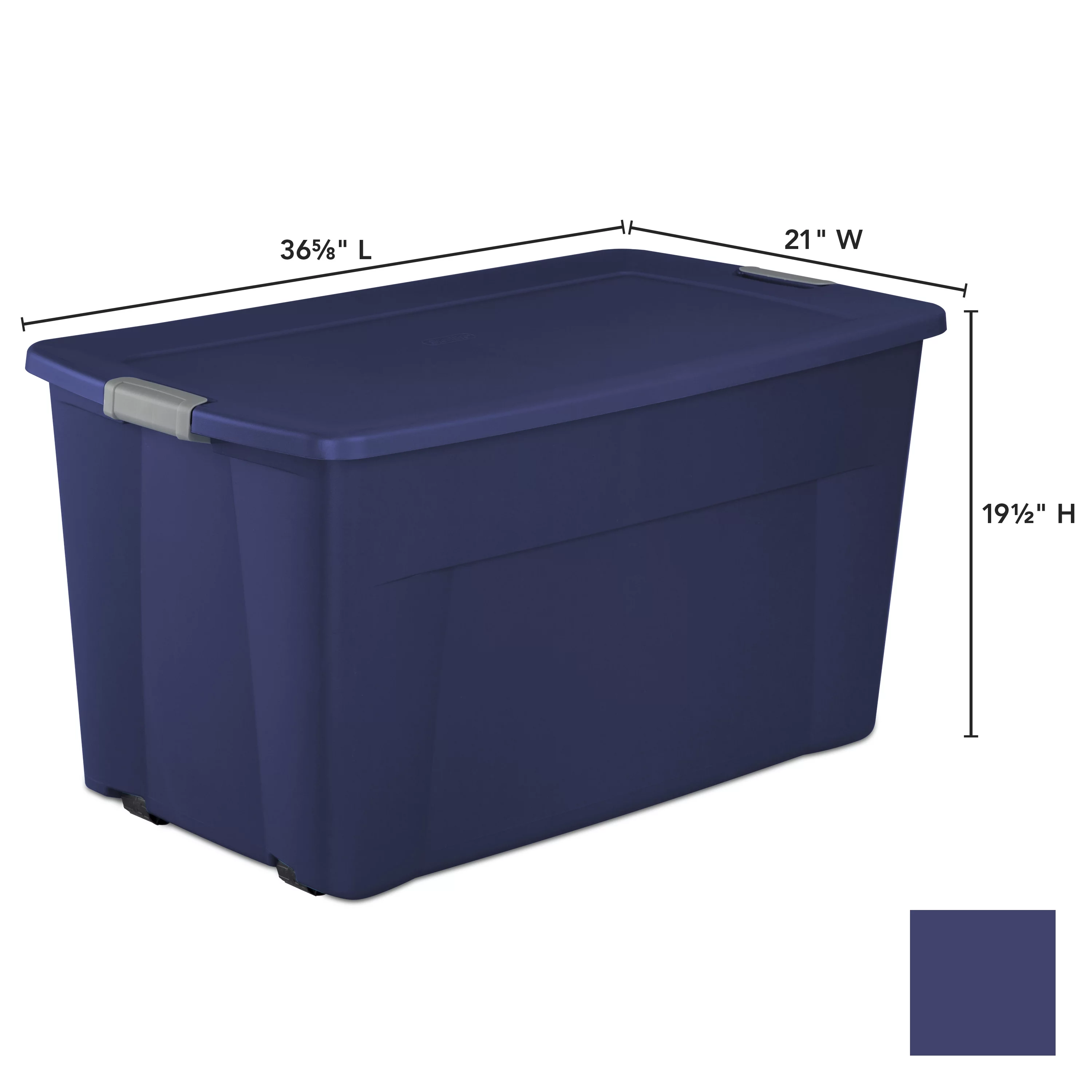 Sterilite 45 Gal. Wheeled Latch Tote Stadium Blue Set of 8