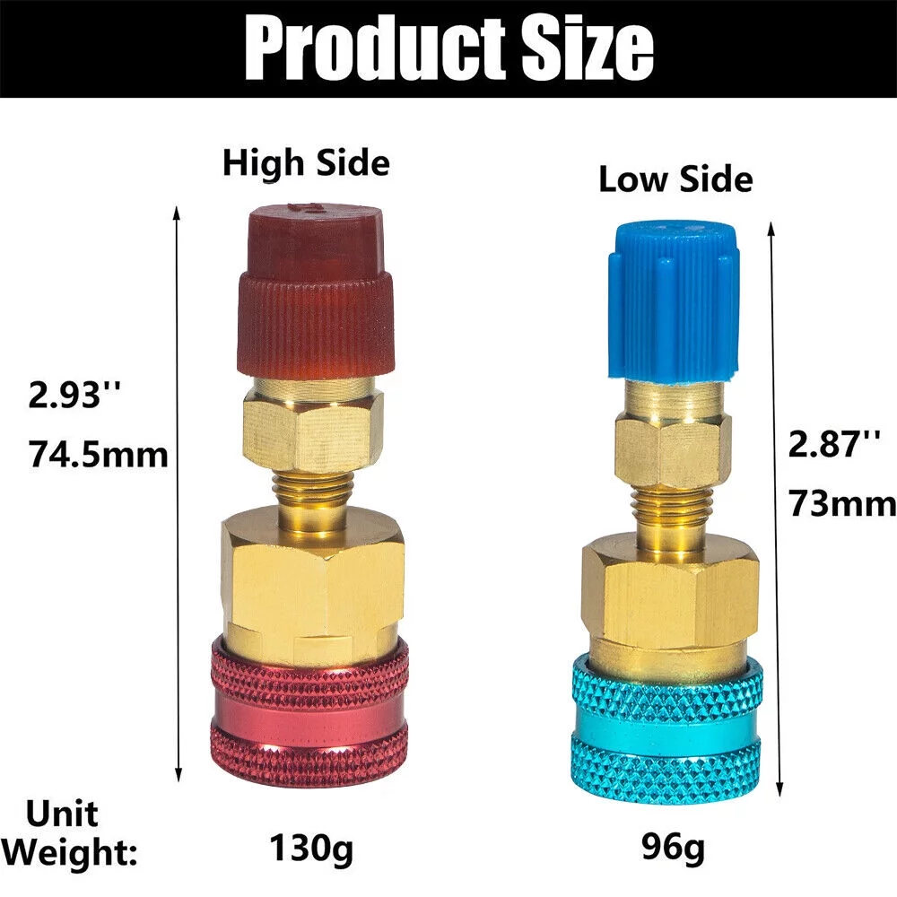 2-Pack Quick Coupler Adapters for R1234YF to R134A Conversion, High & Low Side Connectors
