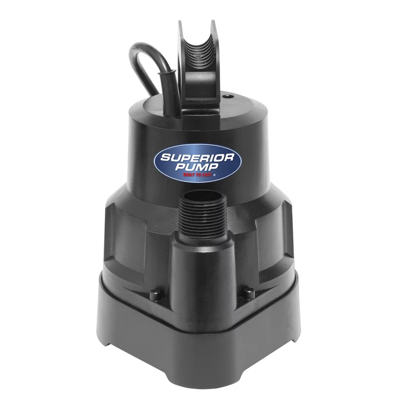Superior Pump 91016  Thermoplastic High Flow Utility Water Pump, 1/6 HP, Black