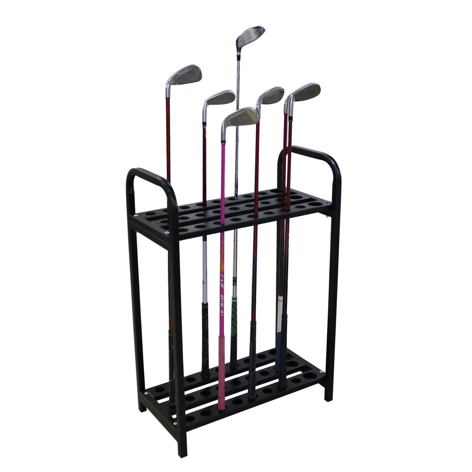 SHZICMY 27 Holes Steel Golf Club Holder Display Stand Organizer Golf Club Storage Rack