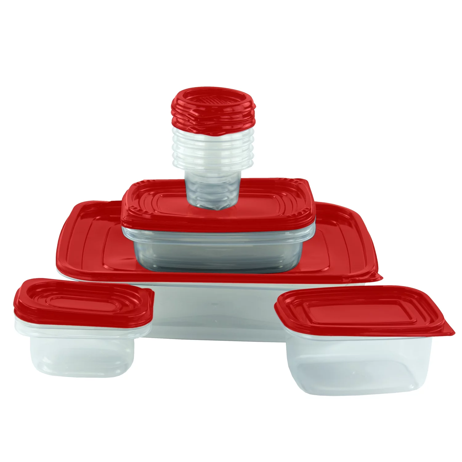 Imperial Home 58 Pcs. Plastic Food Container Set 29 Storage Container W Air Tight Lid Red