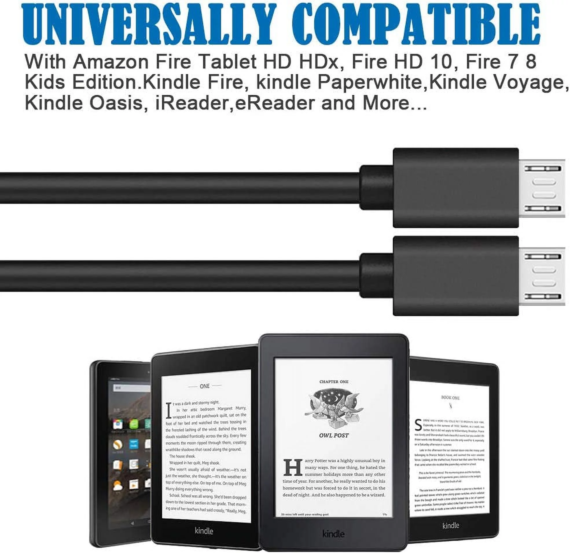 2Pack 10Ft Extra Long Micro USB Cable for Kindle fire Hd,Hdx 6 7 8.9 9.7 10.1 11 11.6 12 12.1 12.2