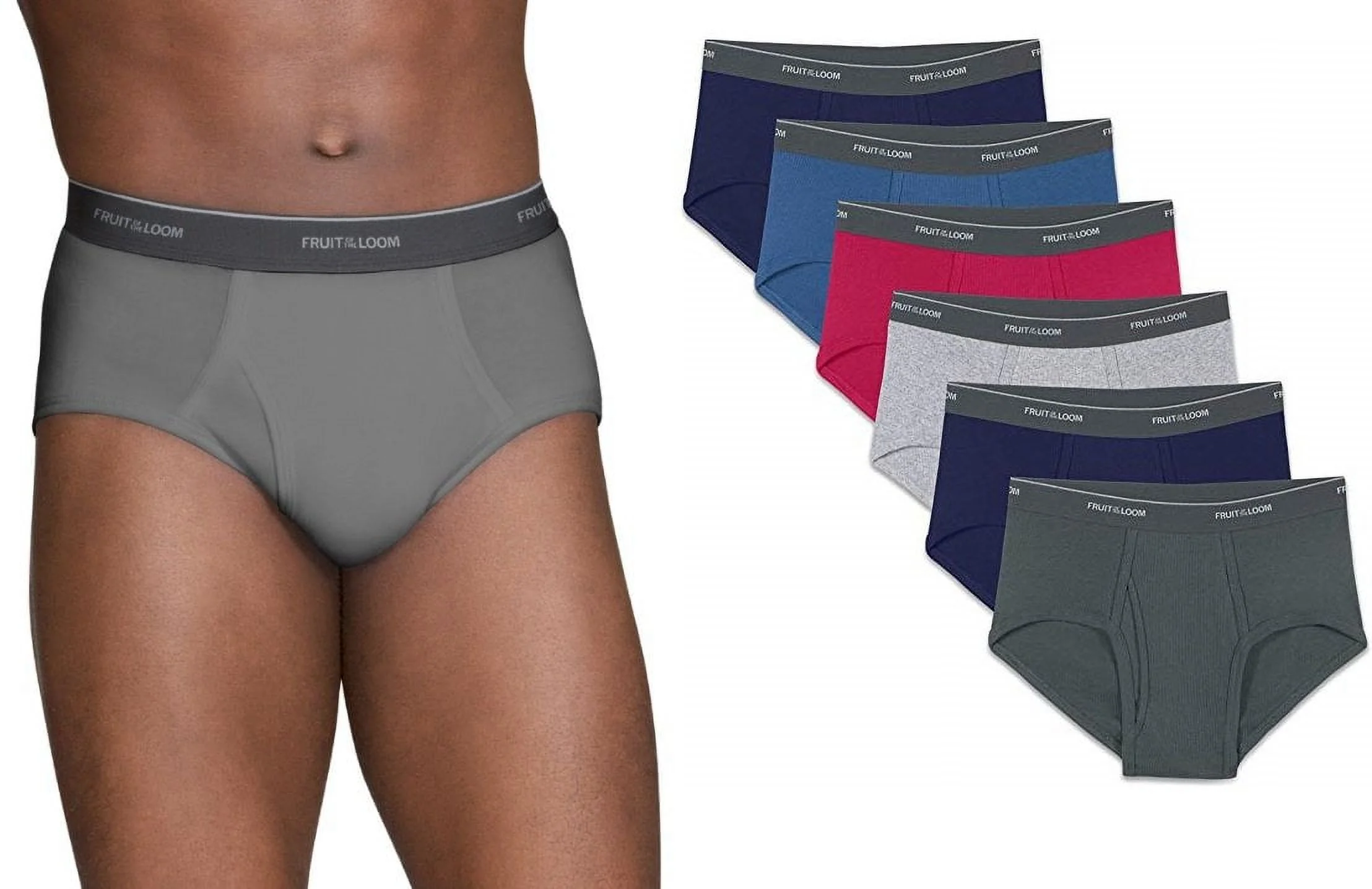 Fruit of the Loom Men's 100% Cotton Assorted Dual Defense Fashion Mid-rise Briefs