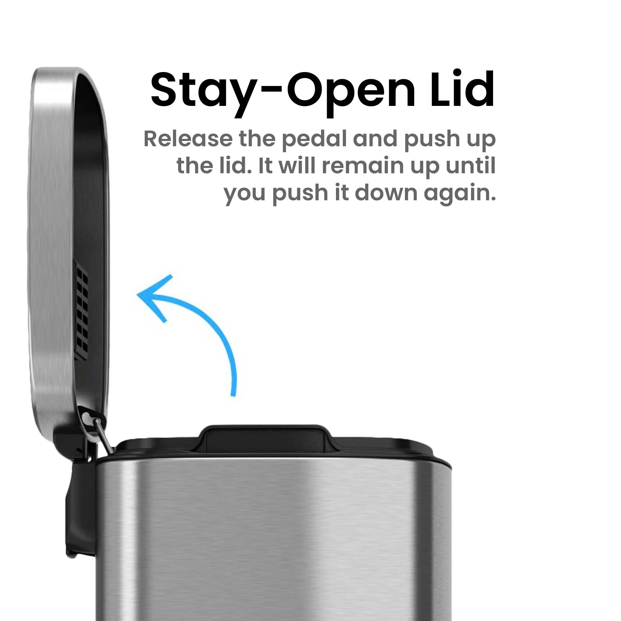 iTouchless SoftStep Stainless Steel Step Trash Can, 8 Gallon, 30 Liter