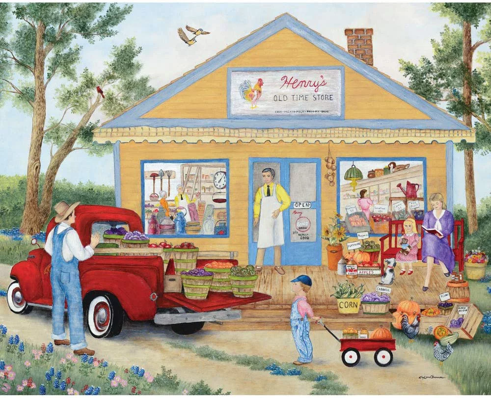 Bits and Pieces 4-In-1 Multi-Pack Friendly Folk 300 Piece Jigsaw Puzzles 16