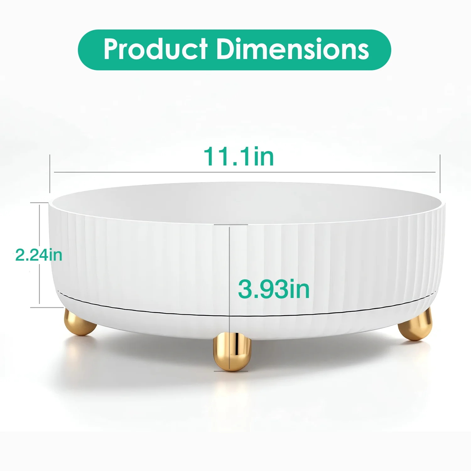 Makeup Perfume Organizer iMounTEK 360° Rotating Cosmetic Storage Tray Desk Storage Tray Lotions Display Case Round Gift Tray with Large Capacity 22LBS Load White