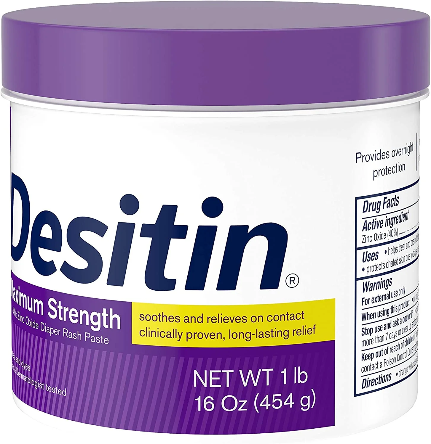Desitin Maximum Strength Baby Diaper Rash Cream with 40% Zinc Oxide for diaper rash Relief & Prevention, 16 oz