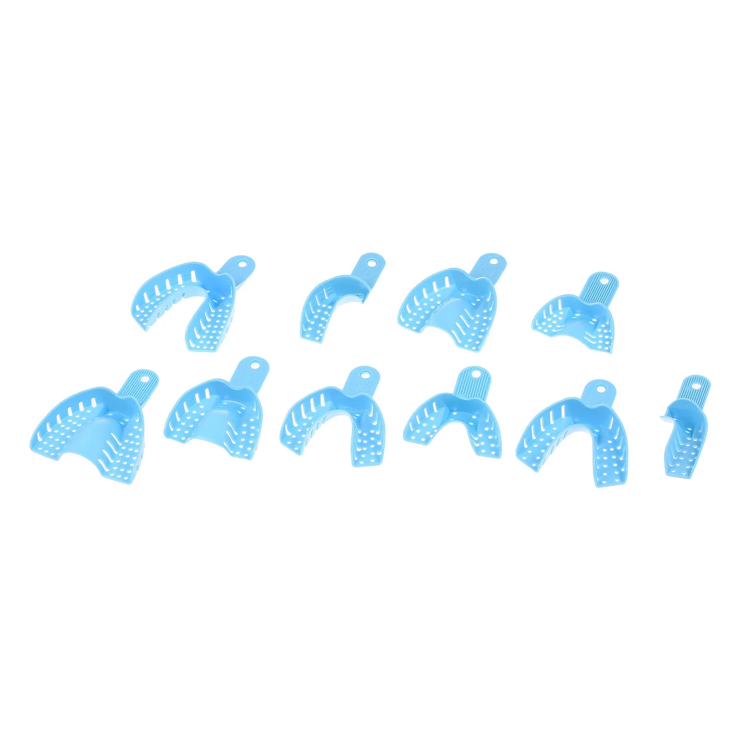 Set of 10PCS Dental Impression Trays Dental Supply Teeth Holder Plastic Dentist Tools