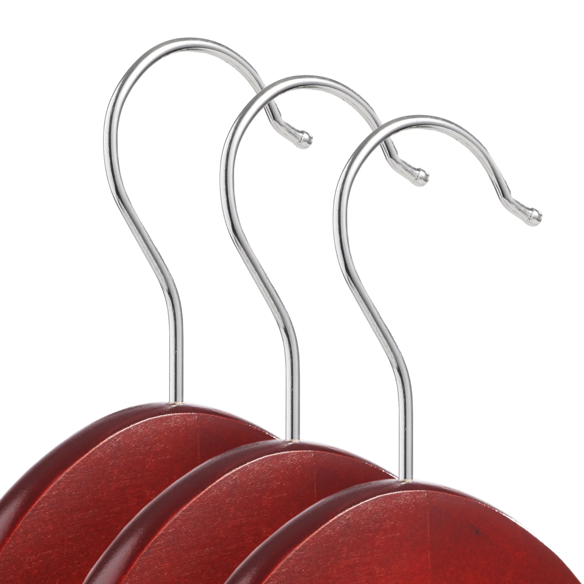 Casafield 10 Wooden Suit Hangers, Cherry - Non-Slip Pant Bar & Swivel Hook