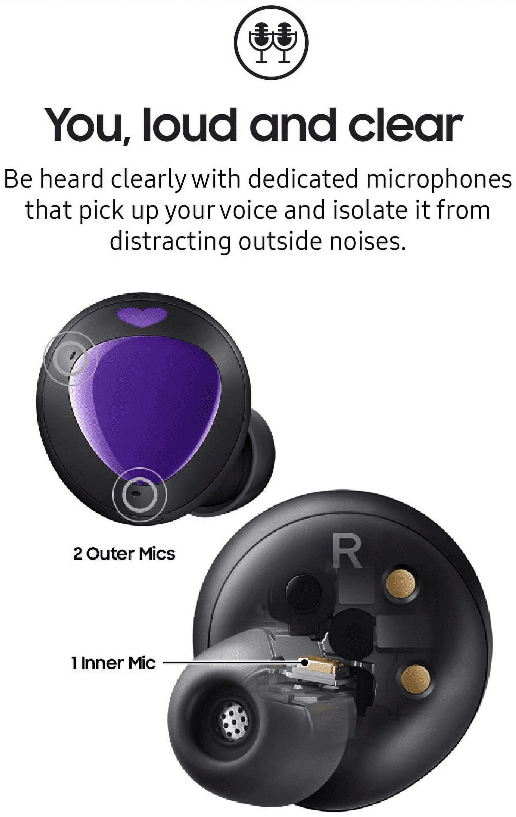 Urbanx Street Buds Plus True Bluetooth Earbud Headphones For Sony Xperia C4 - Wireless Earbuds w/Active Noise Cancelling - Purple (US Version with Warranty)