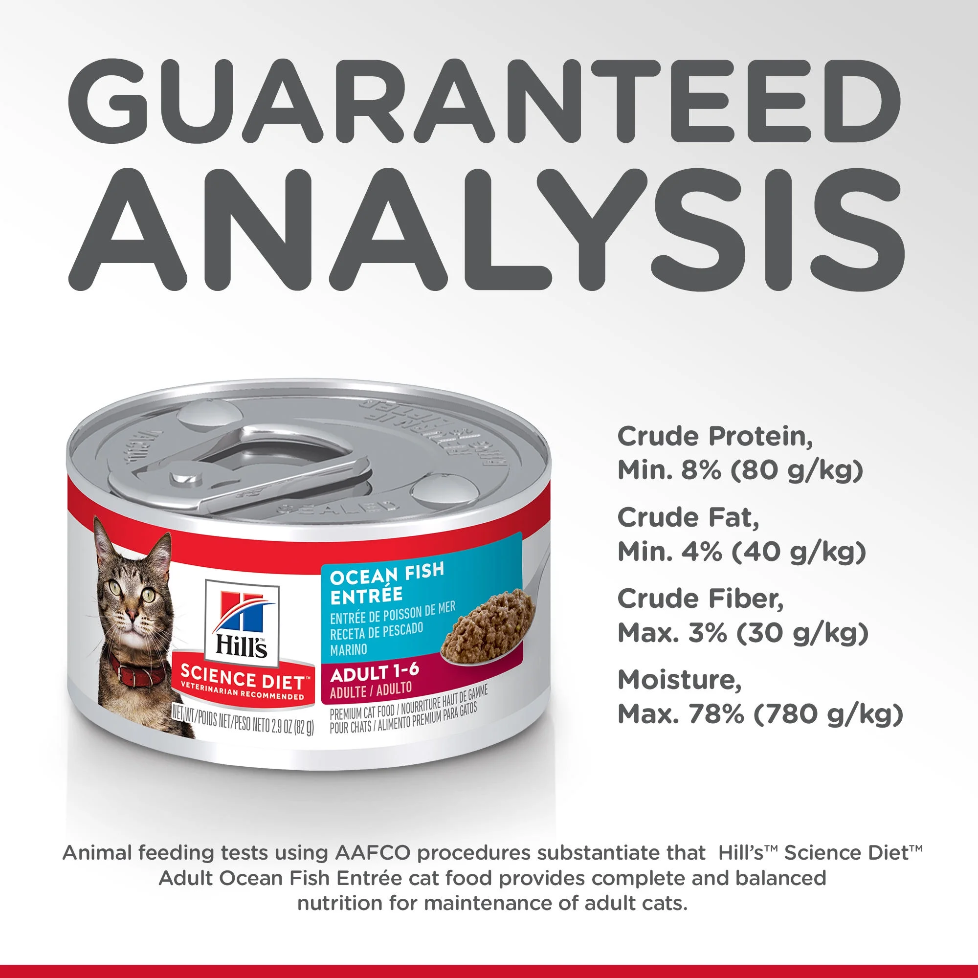 Hill's Science Diet Adult Canned Cat Food, Ocean Fish Entrée, 2.9 oz, 24 Pack wet cat food