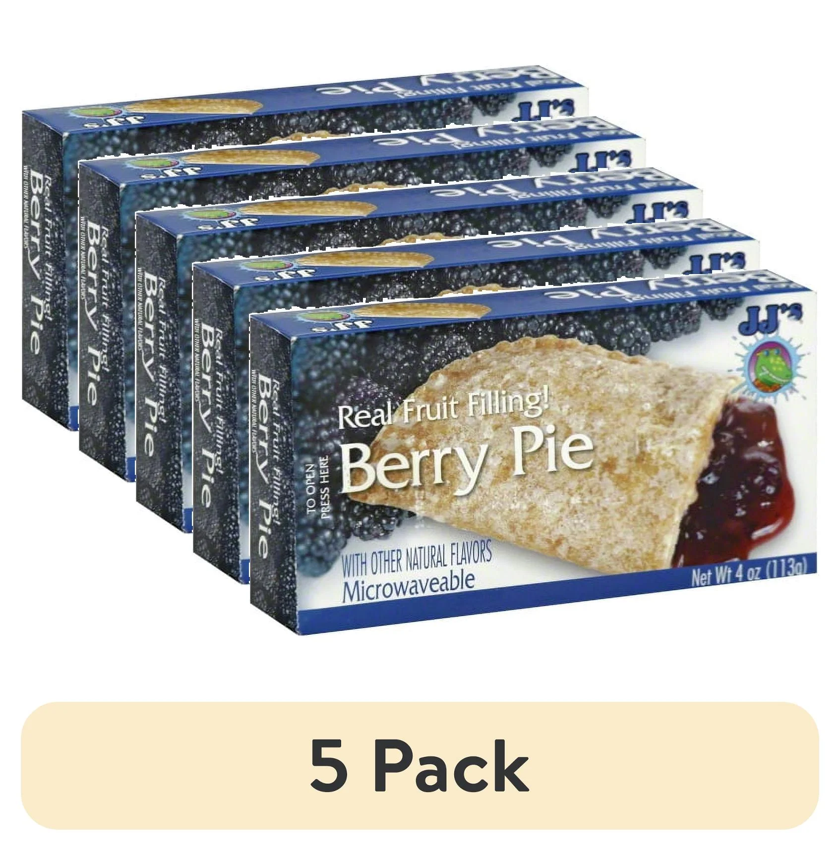 (5 pack) JJ's Bakery Lightly Glazed Snack Pies 4oz (Pack of 6) (Blackberry)