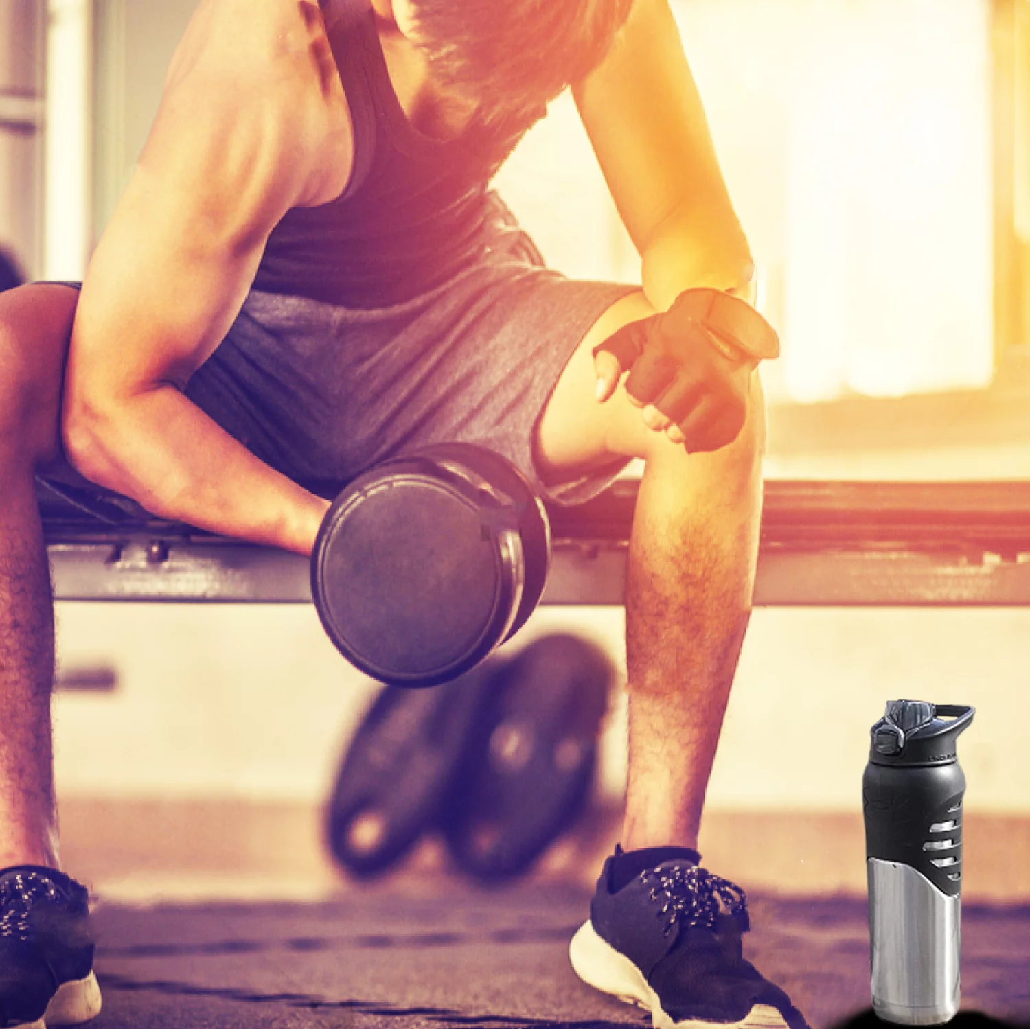 Dominate Stainless Steel Water Bottle, 24oz, Silicon Body Grip, Vacuum Insulated, Leak Proof - Academy