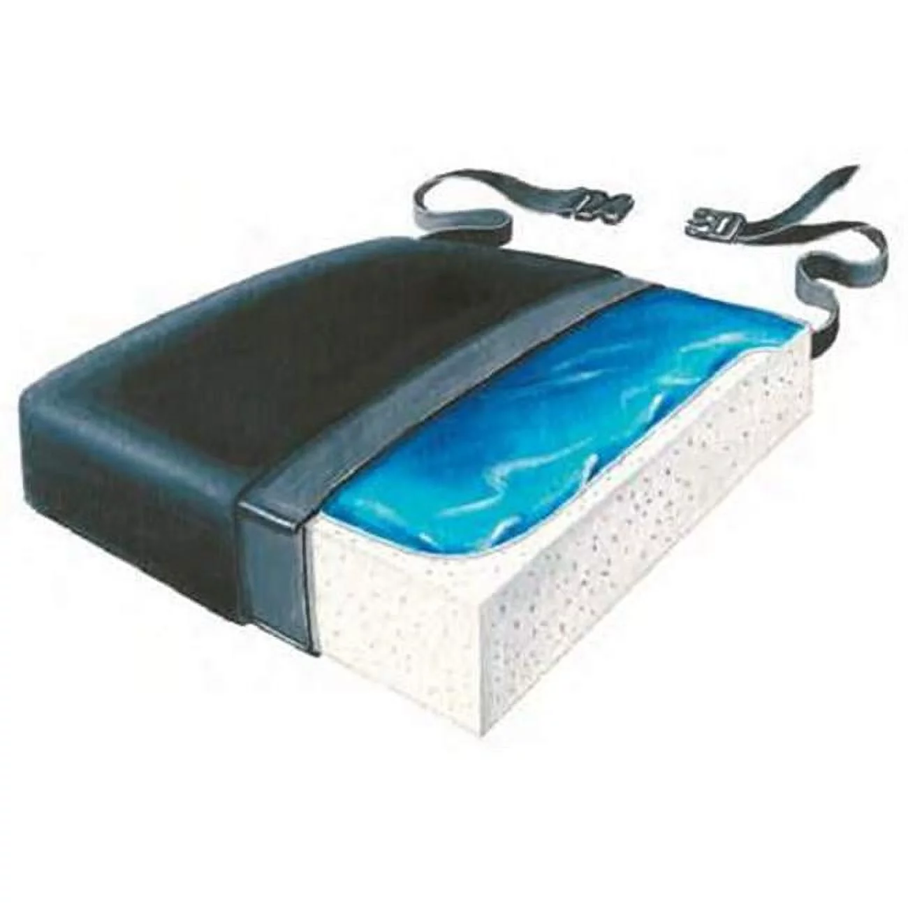 Skil-Care 754528 3.5 in. Gel-Foam Vinyl Cushion Wheelchair Occyx Cutout & LSI Cover