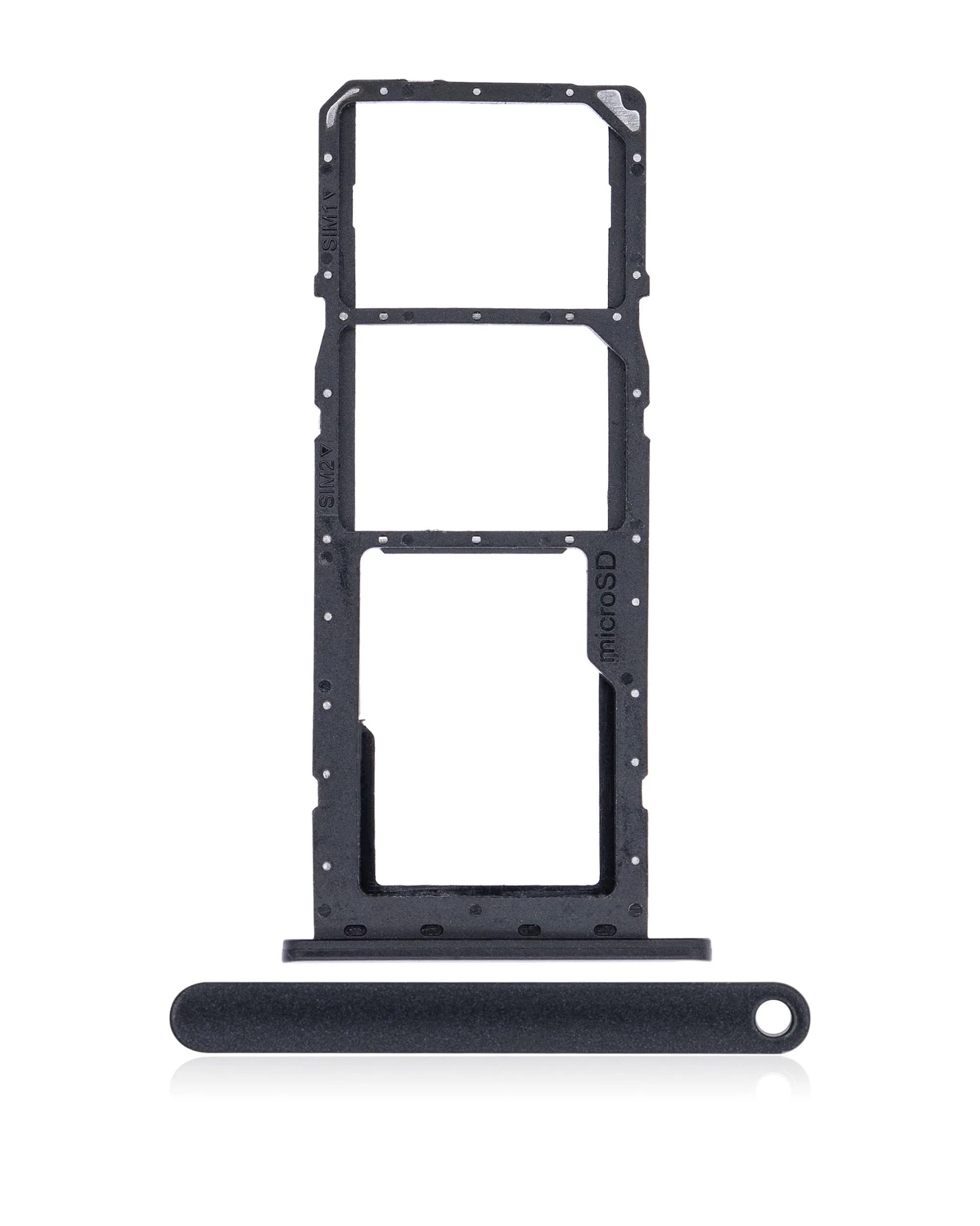 Replacement Dual Sim Card Tray Compatible For Samsung Galaxy A02S (A025 / 2020) / A03 (A035 / 2021) (Black)