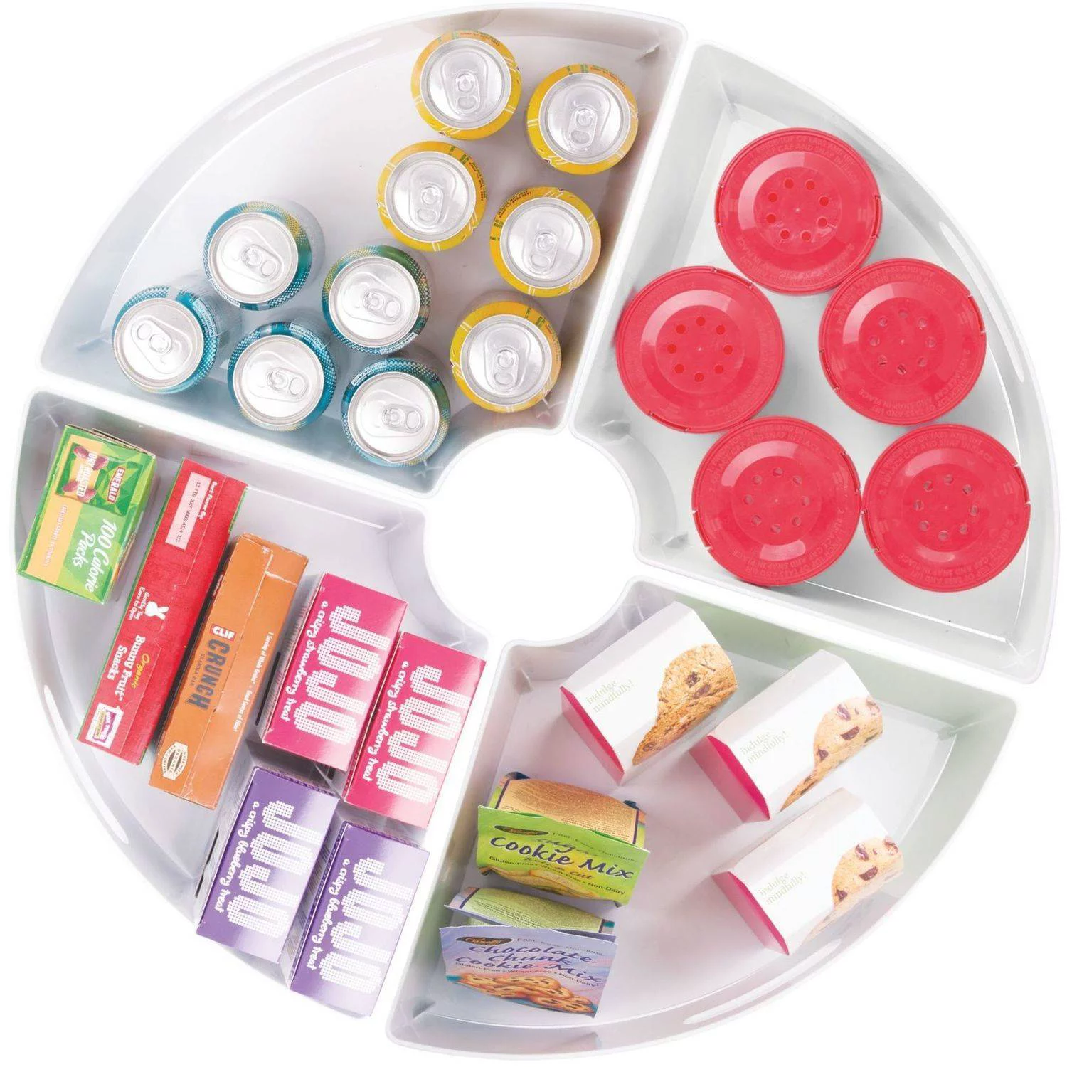 iDesign White BPA-Free Plastic 1/4 Lazy Susan Kitchen Organizer Storage Binz, 17.5