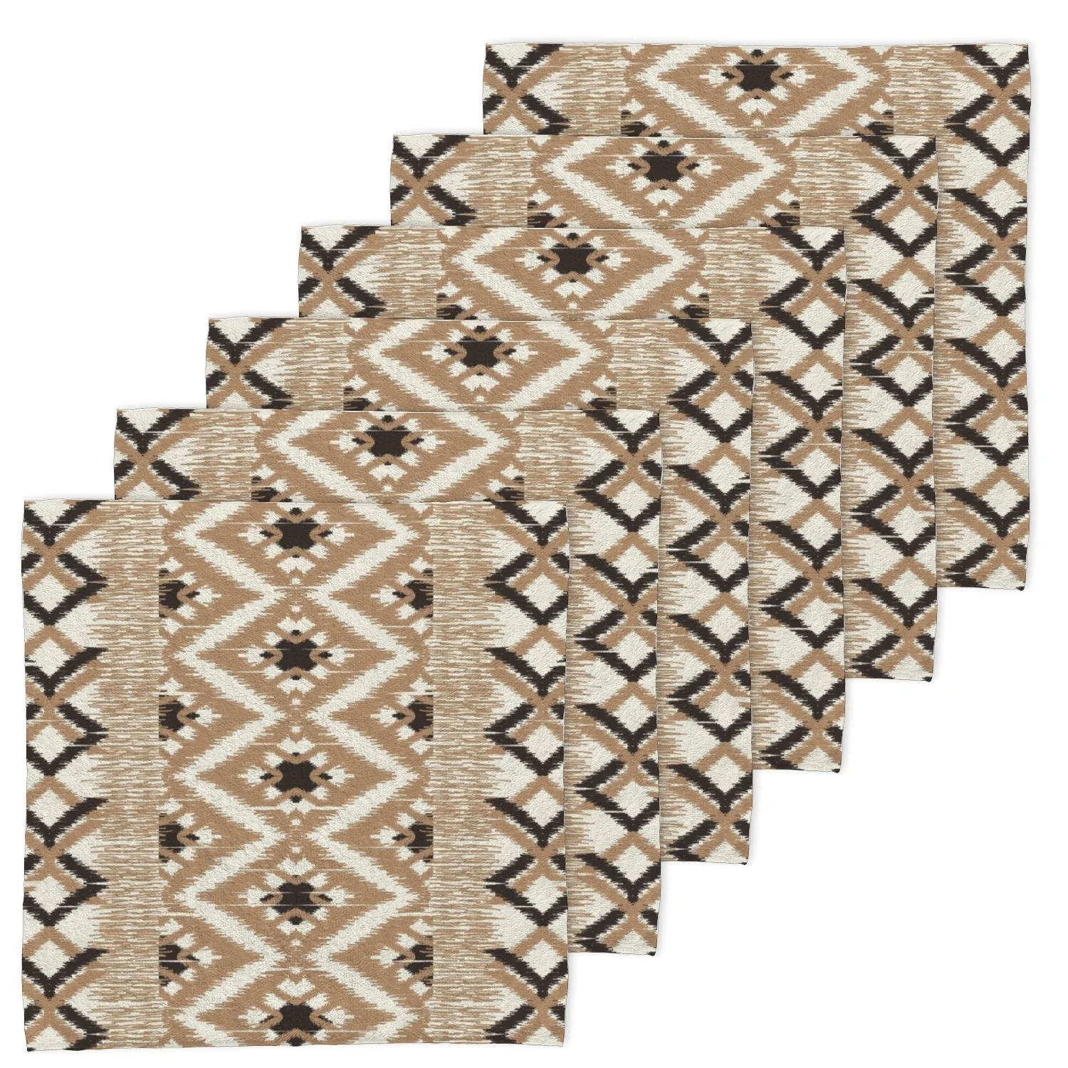 ANYWAY.GO 4 pack Baby Washcloths - 12 x 12 Inch Super Soft Baby Towels - 100% Cotton Highly Absorbent Wash Cloths for Face and Body,African Ikat Paisley Embroidery