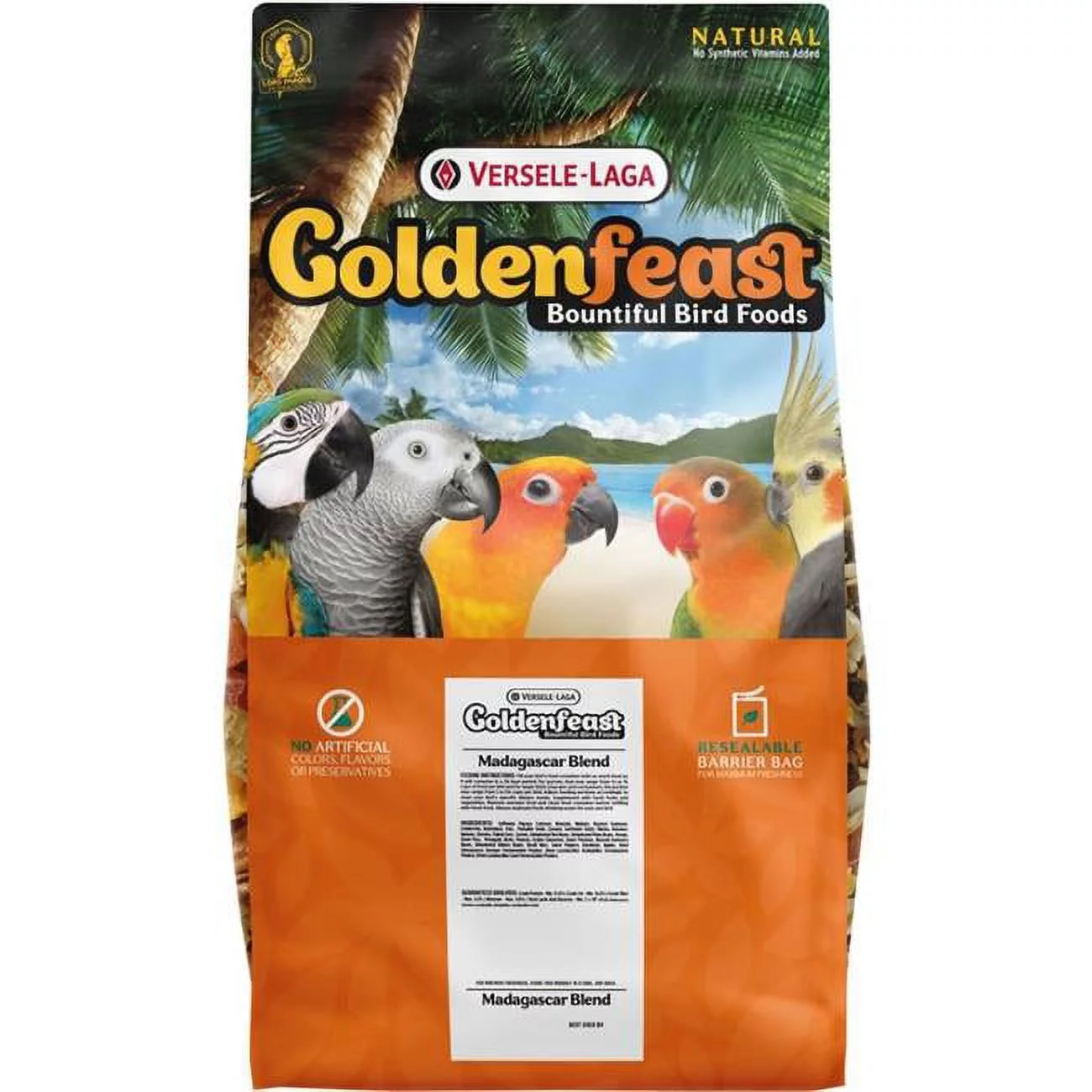 Higgins Group 466851 17.5 lbs Goldenfeast Madagascar Blend for Parrot & Macaw