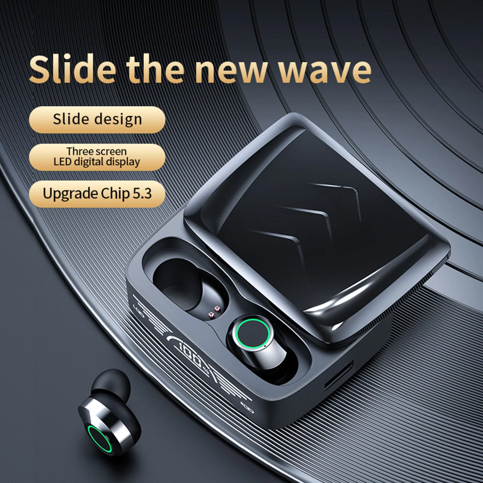 YHAIOGS True Wireless Bluetooth Audio personalization sweat resistant Bluetooth 5.3 Headphones Dual Microphone Wireless Earbuds Long Battery Life LED Display Deep Bass Noise