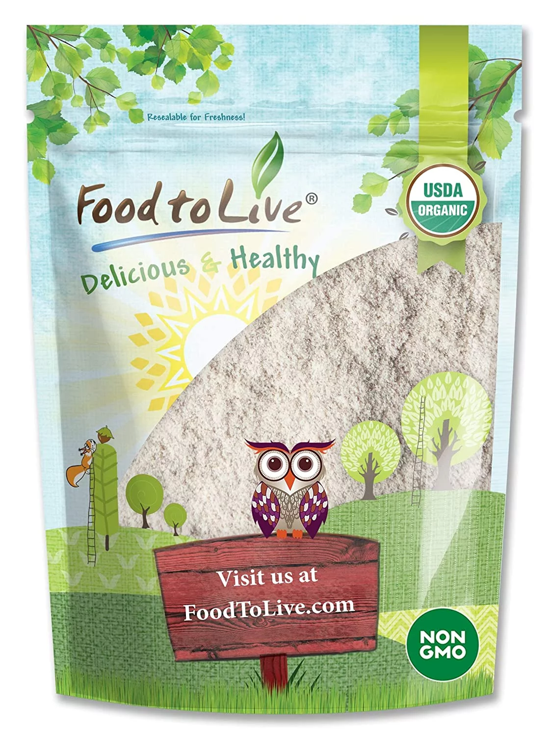 Organic Brown Rice Flour, 1.5 Pounds — Non-GMO, Kosher, Raw, Vegan — by Food to Live