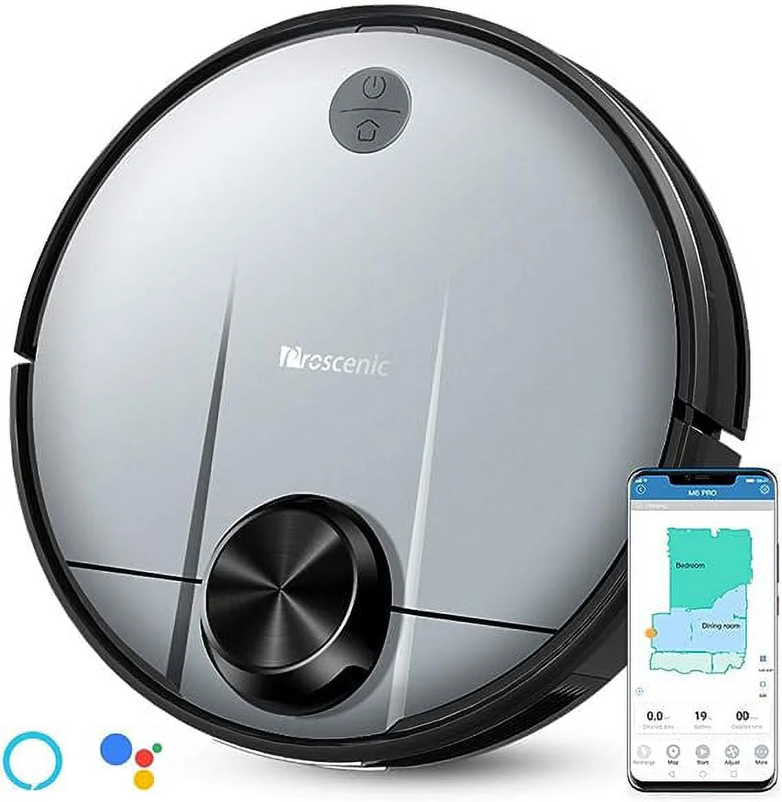 Open Box Proscenic Wi-Fi Connected Robot Vacuum Cleaner and Mop Alexa M6-PRO - Gray