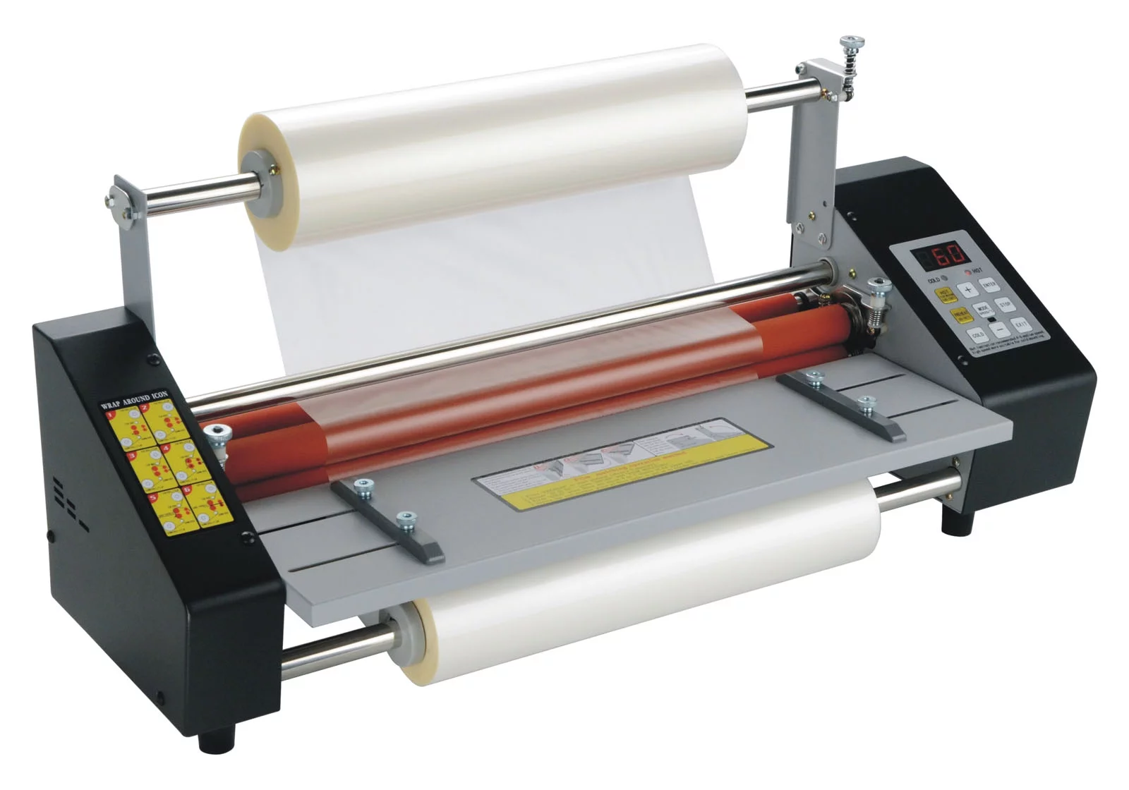 INTBUYING 12.8inch Hot Cold Roll Laminating Machine Electric A3 Digital Display Roll Laminator 110V