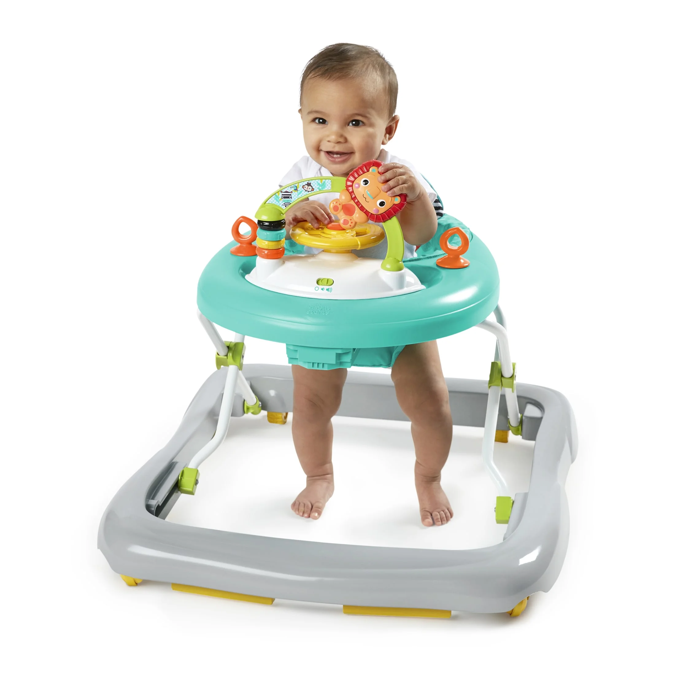Bright Starts Adjustable Baby Walker with Activity Station, Zig Zag Zebra