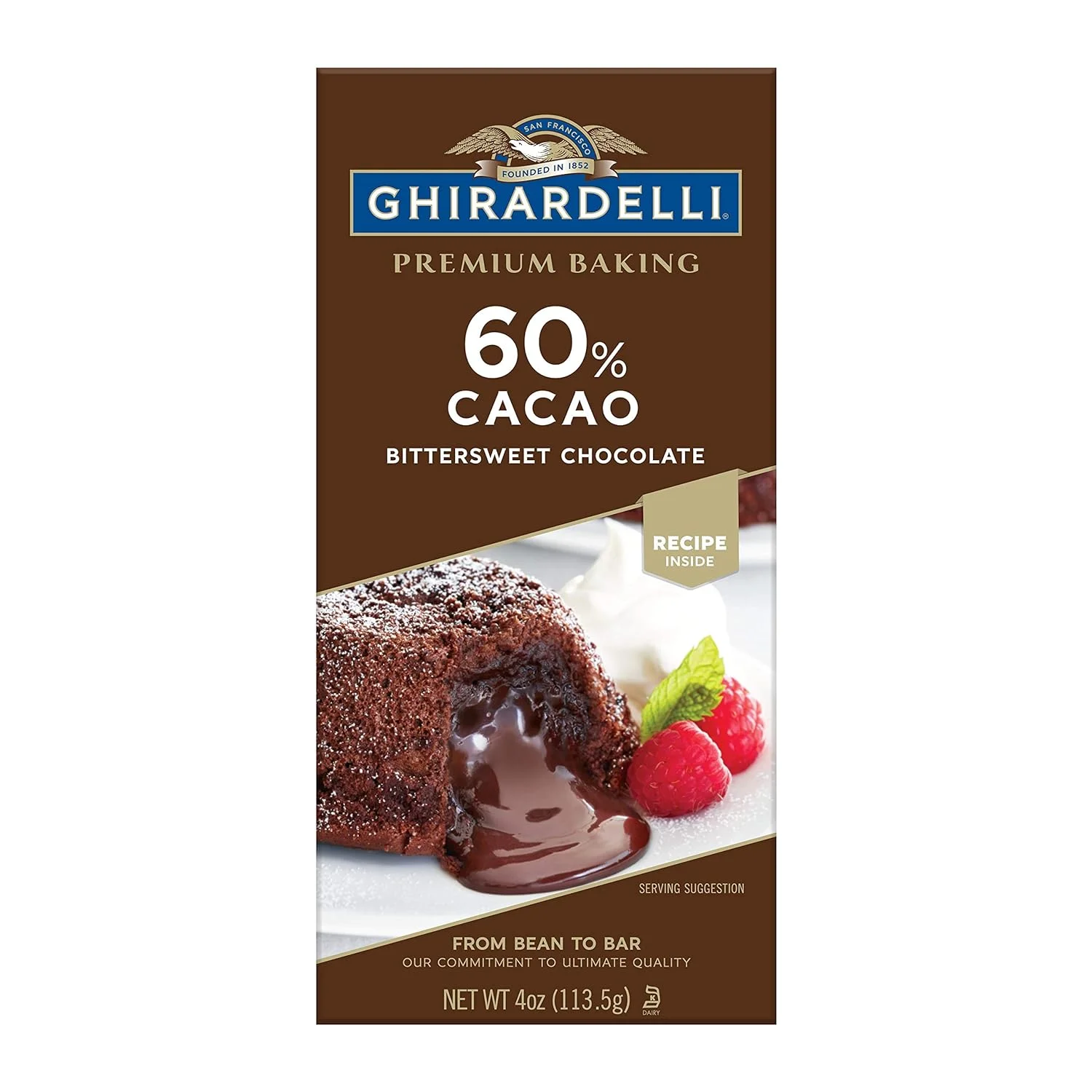 Ghirardelli Premium Baking Bar, 60% Cacao Bittersweet Chocolate, 4 Ounce (Pack Of 12)