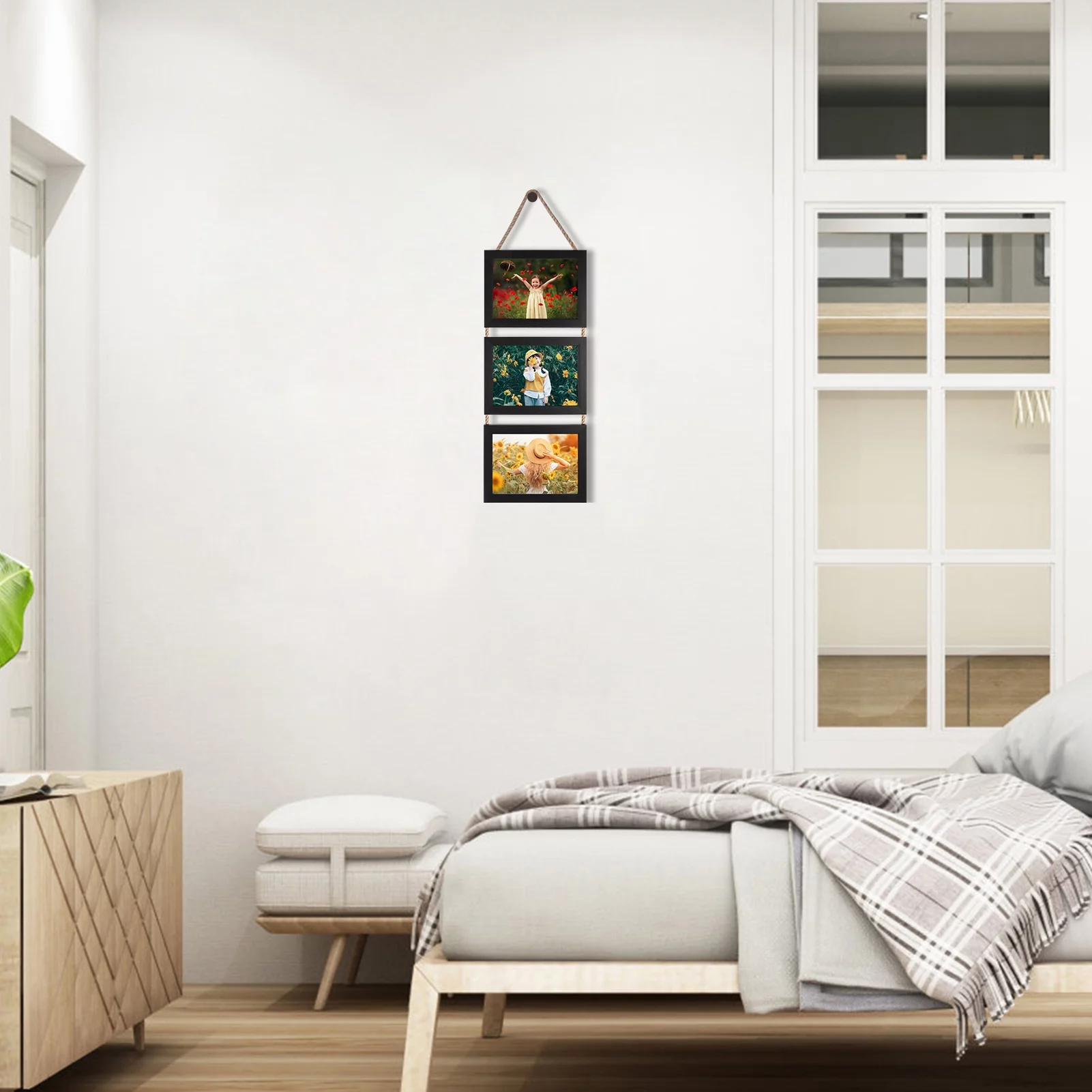 5x7 Picture Frame Collage Wall Hanging Photo Frames, Black, Set of 2