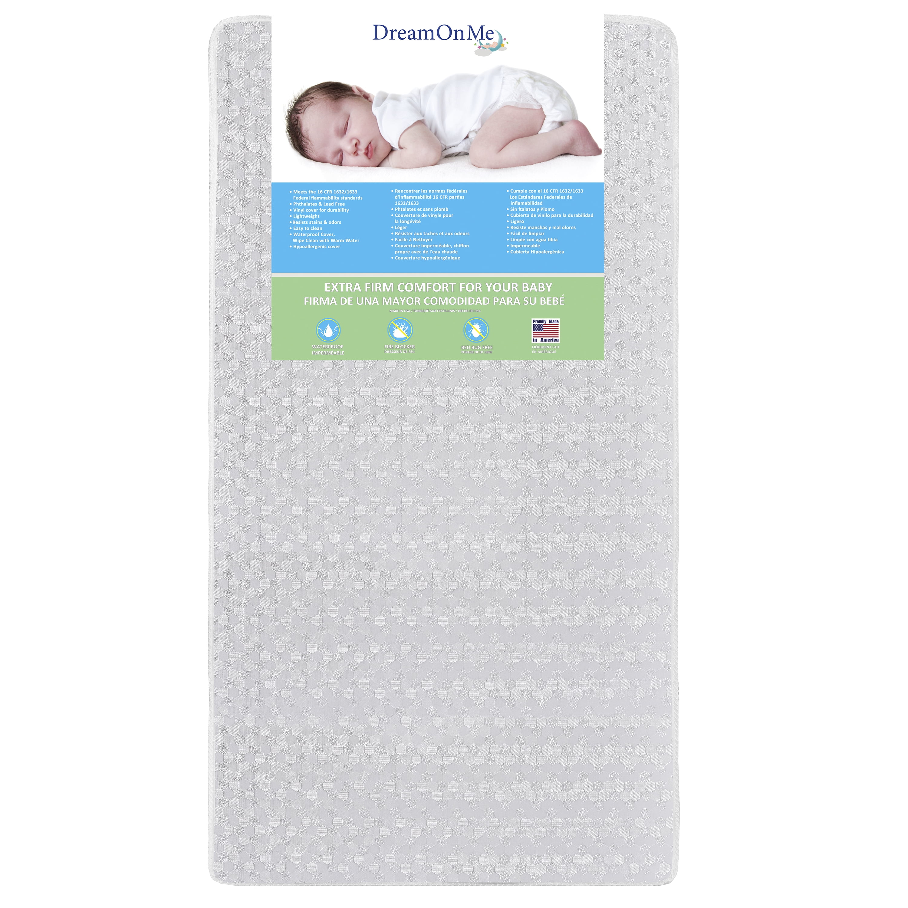 Dream on Me Ace 2 in 1 Firm Fiber Crib & Toddler Mattress, Greenguard Gold Certified