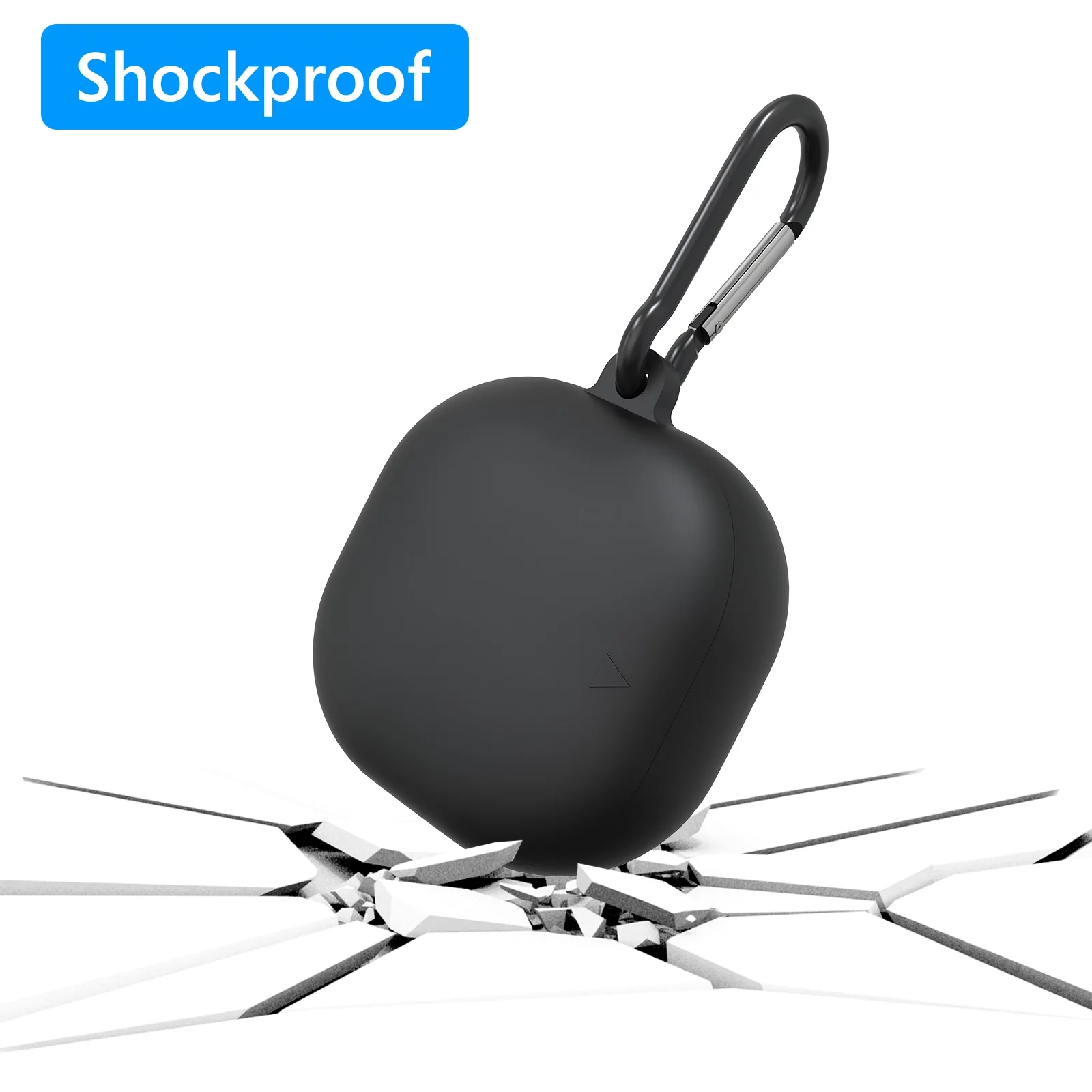 Geekria Silicone Case Cover Compatible with Soundcore by Anker Liberty 4 True Wireless Earbuds, Earphones Skin Cover, Protective Carrying Case with Keychain Hook, Charging Port Accessible (Black)