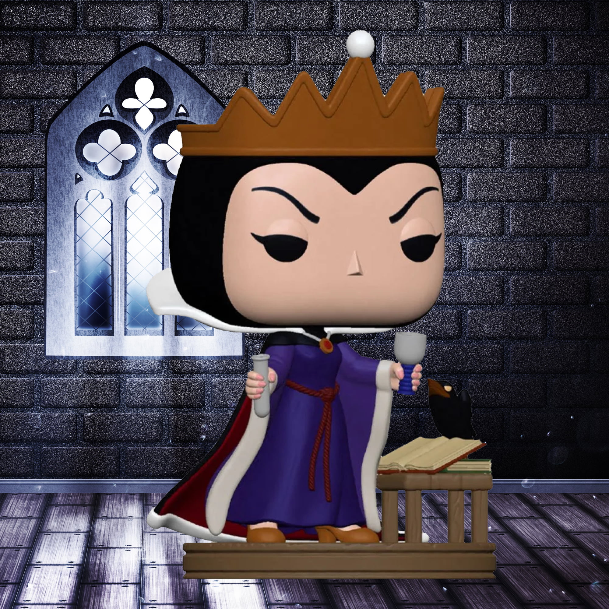 Queen Grimhilde (Evil Queen) Pop with Protector Bundle – Includes Funko Pop! Disney: Villains - Queen Grimhilde (Evil Queen) #1079 Pop with Blue Salamander Emporium Plastic Protector Case