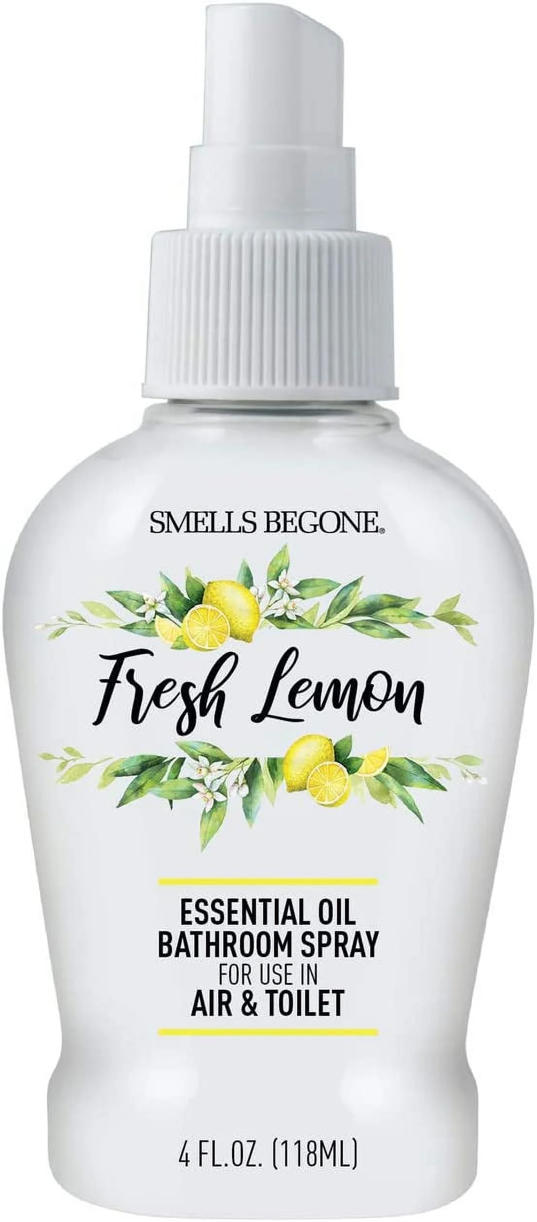 SMELLS BEGONE 4 oz Essential Oil Bathroom Spray - Eliminate Toilet Odors - Fresh Lemon
