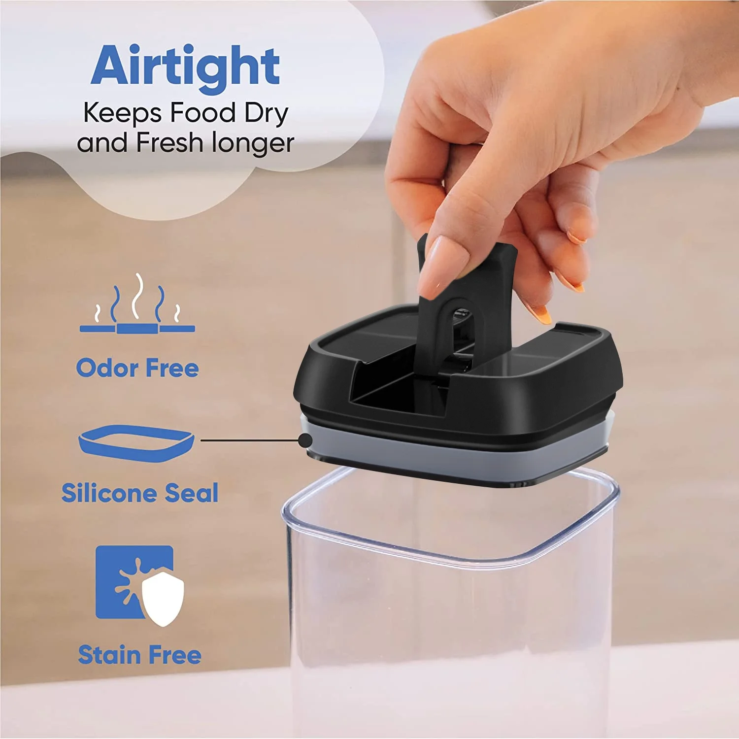 7 Pieces Food Storage Containers with Airtight Lids, Vesteel BPA Free Plastic Food Canisters Set for Kitchen Pantry Organization