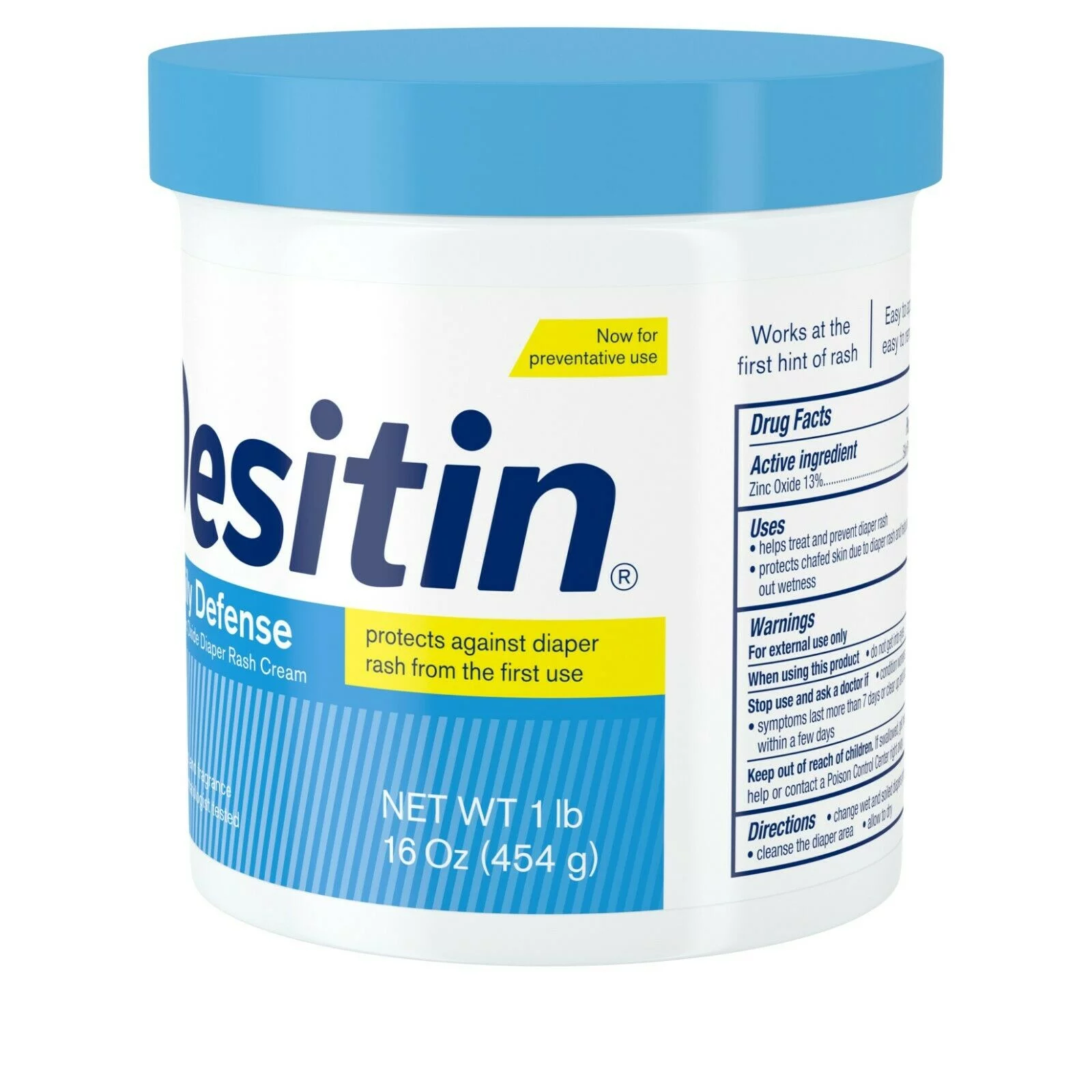 DESITIN Rapid Relief Diaper Rash Cream 16 oz (Pack of 2)