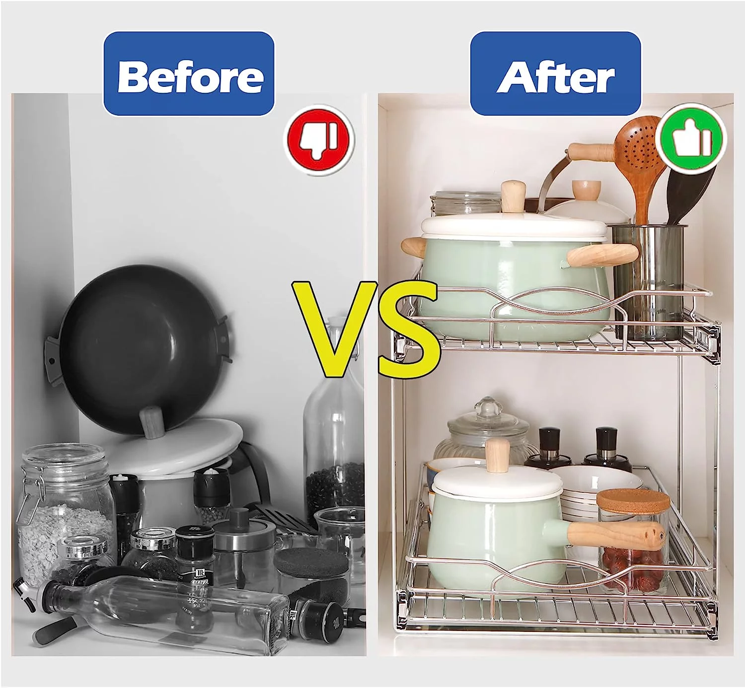 2-Tier Pull Out Cabinet Organizer(14