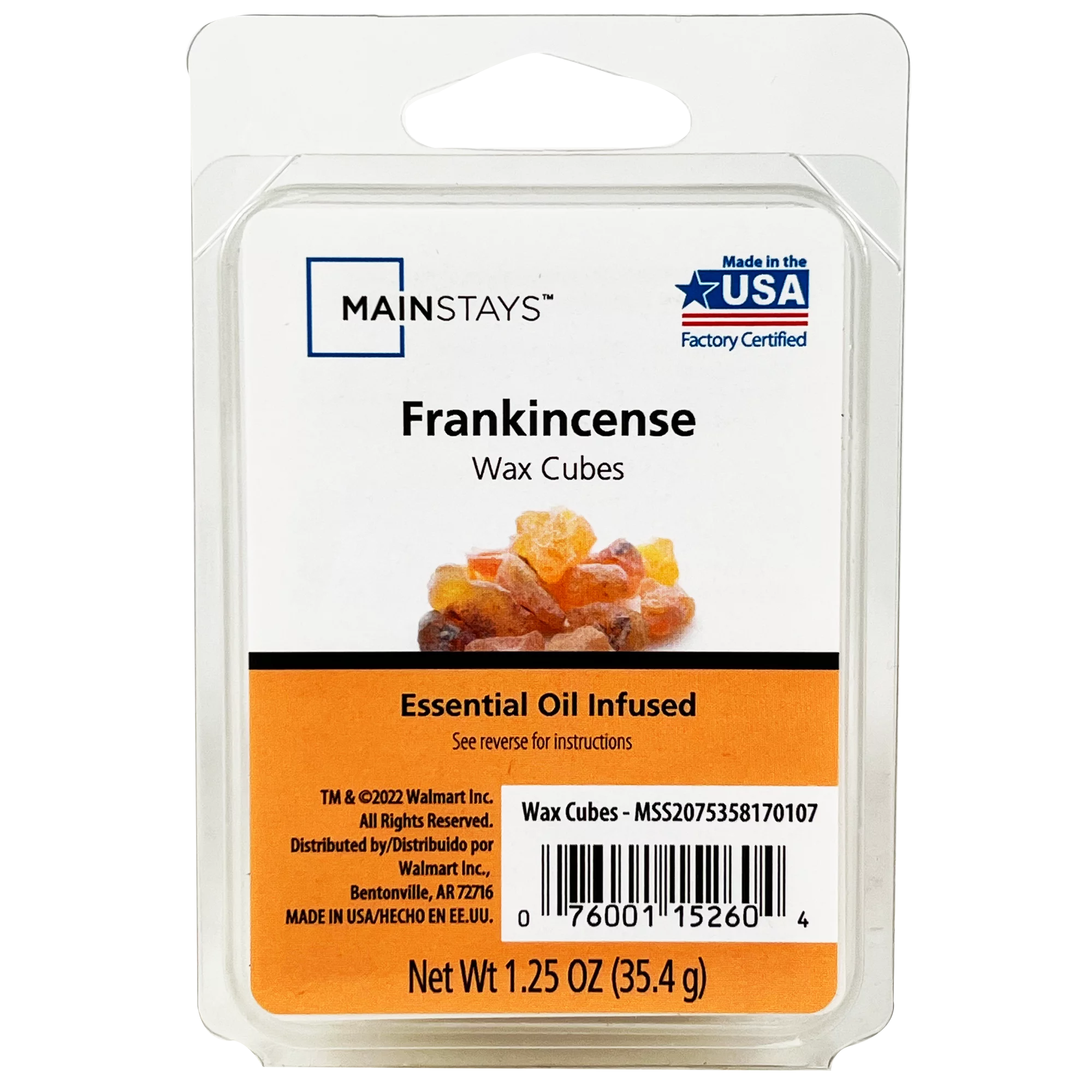 Frankincense Essential Oil Scented Wax Melts, Mainstays, 1.25 oz (1-Pack)