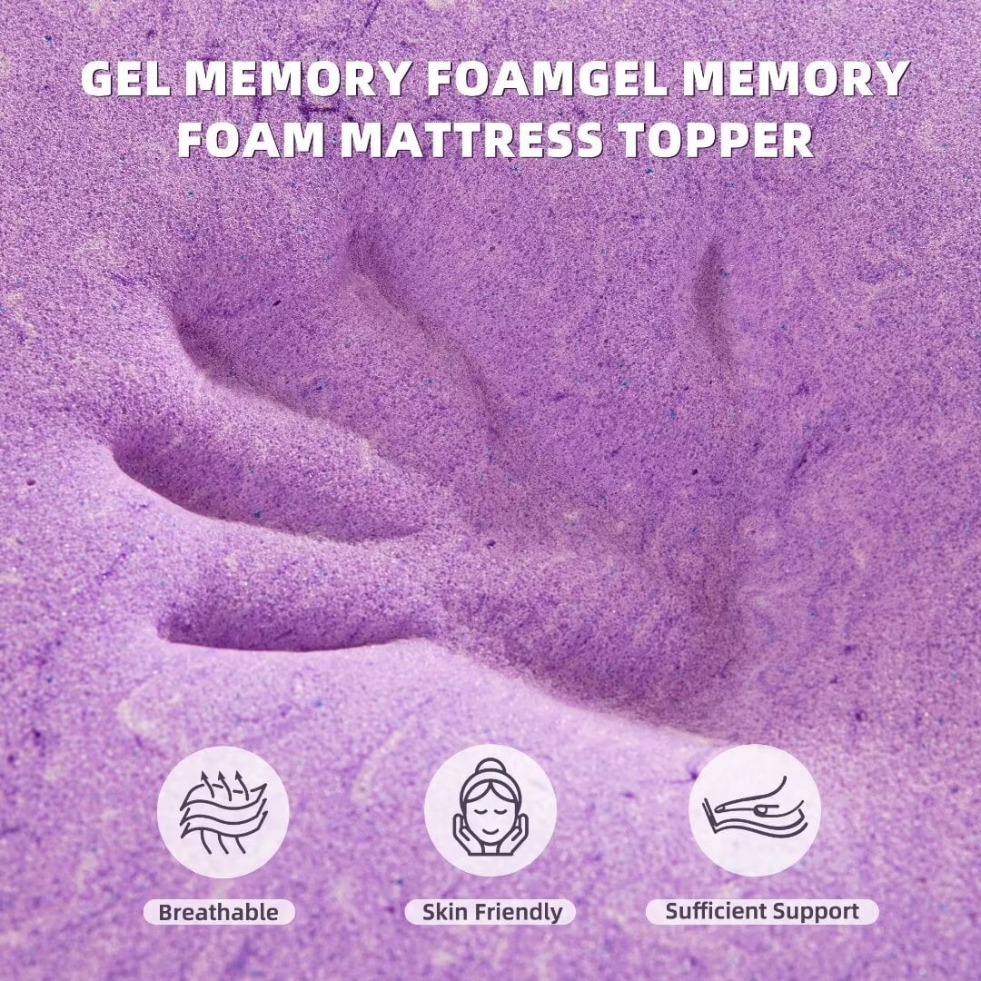 2 inch Mattress Topper Twin Size, Cooling Gel Memory Foam Bed Topper for Pressure Relief