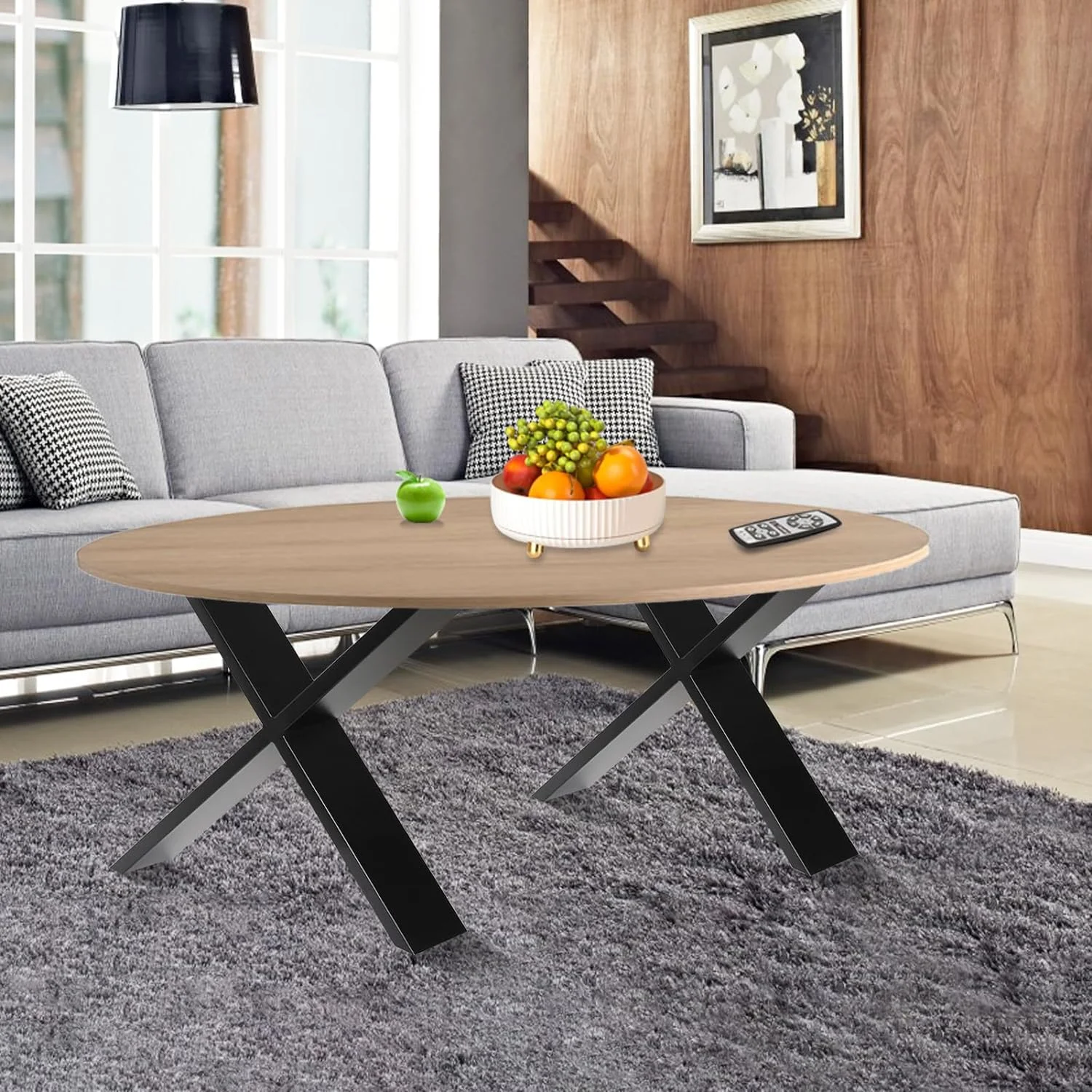 Metal Table Legs 30 inch H 28'' W｜Heavy Duty X Shape Furniture Legs｜Coffee Table Legs for DIY Furniture,Computer Table, Dining Table,Modern Desks｜Black Desk Legs(2 PCS)