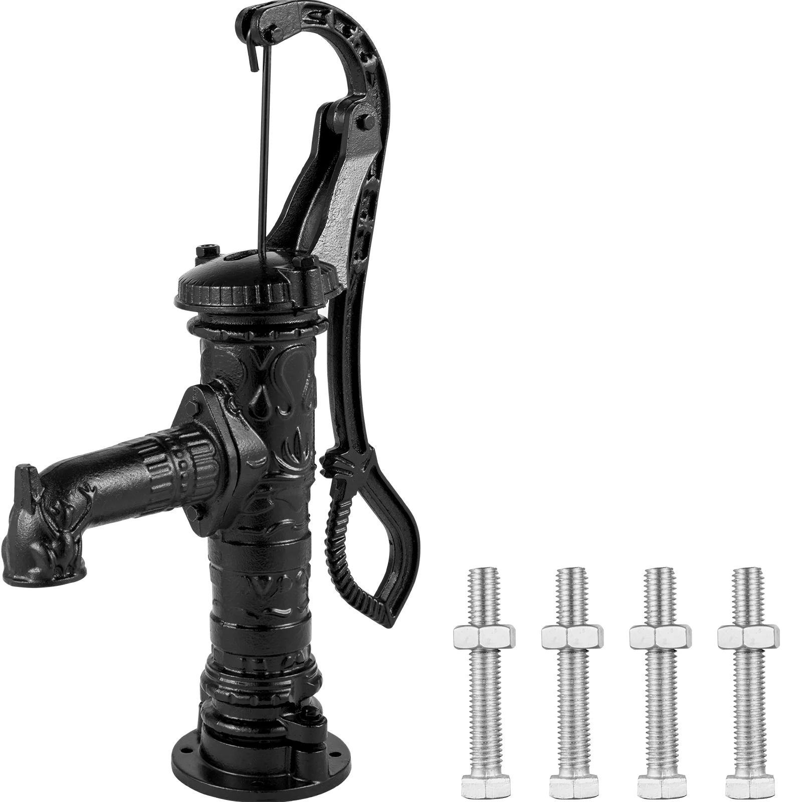 BENTISM Antique Hand Water Pump Pitcher Pump Cast Iron for Yard Ponds Garden Black
